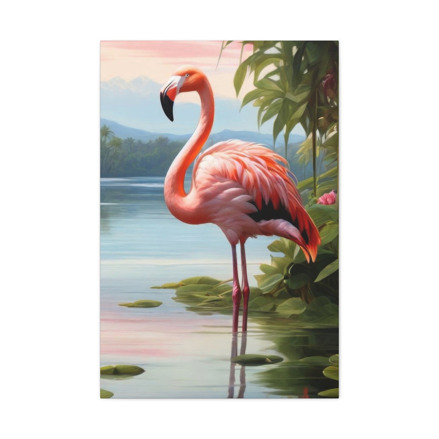 Flamingo In Water Wall Art & Canvas Prints