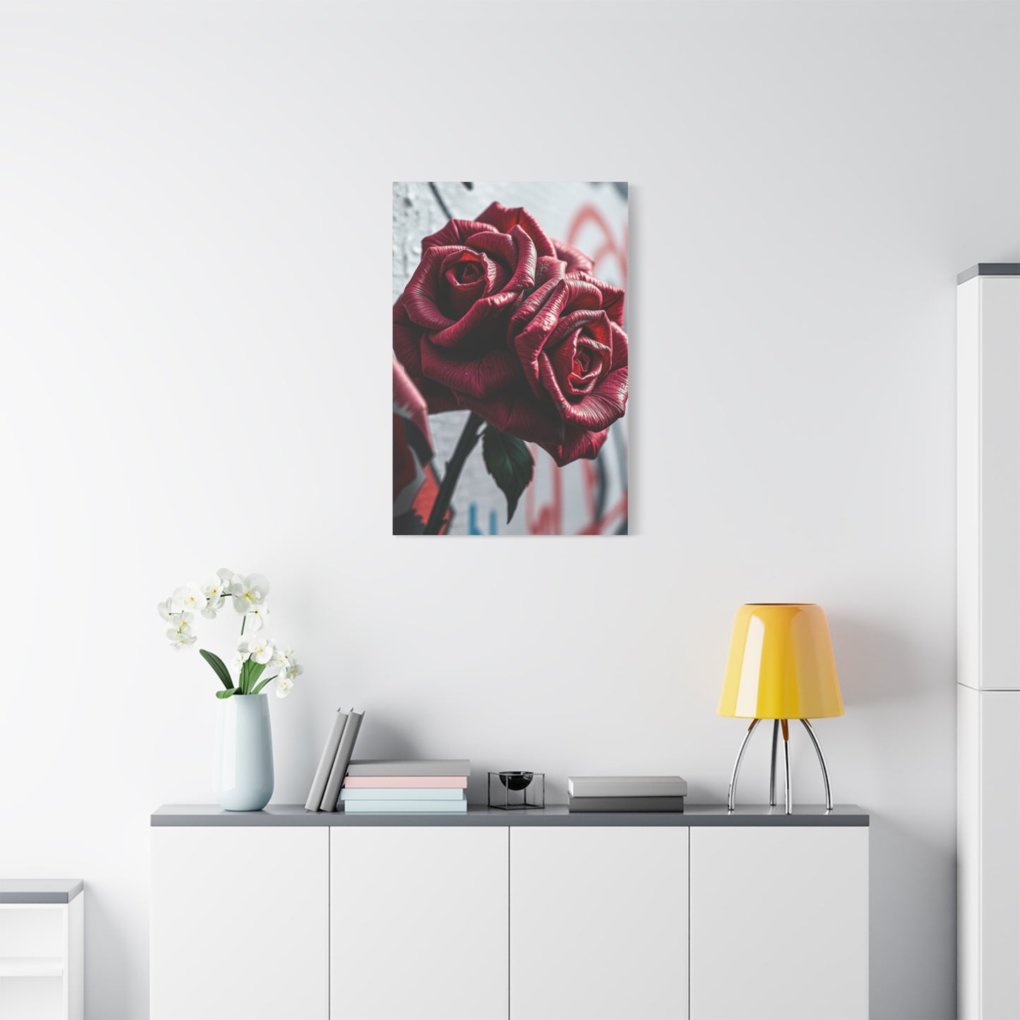 Vivid Rose Graffiti Masterpiece Wall Art & Canvas Print