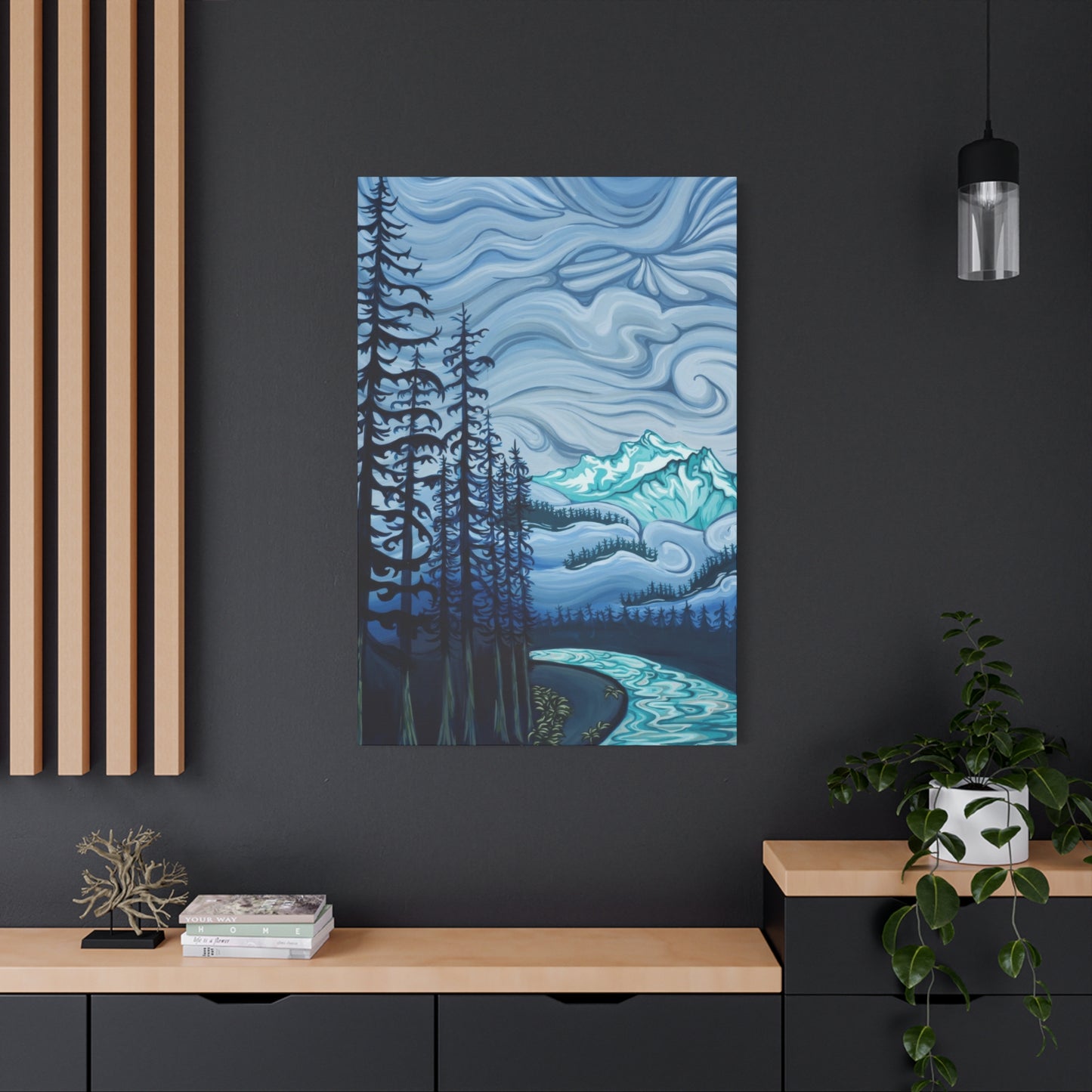 Forest Blue Swirly Sky Wall Art & Canvas Prints