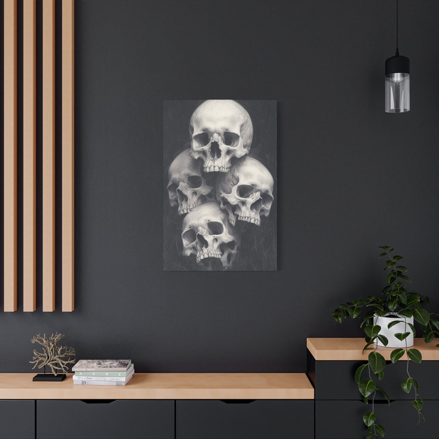 Four Scary Skulls Wall Art & Canvas Prints
