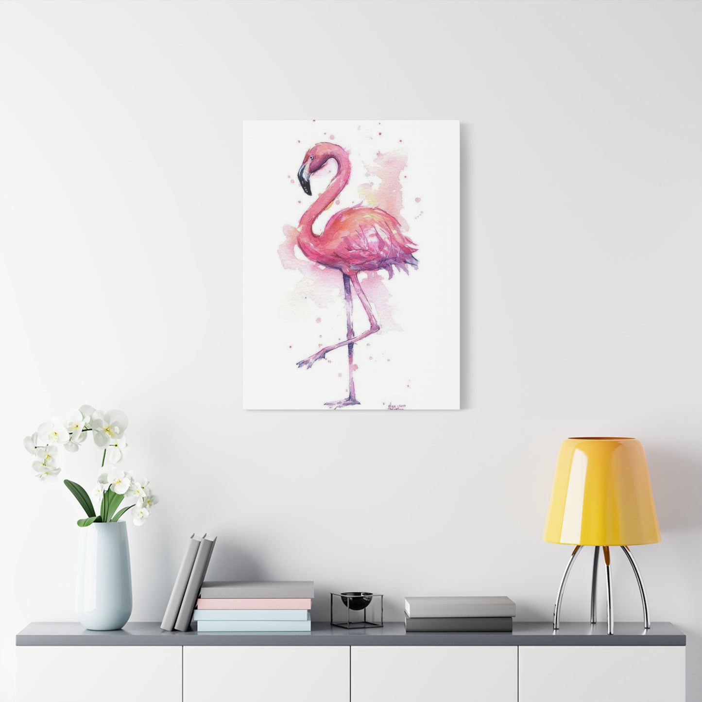 Flamingo Pink Watercolor Wall Art & Canvas Prints
