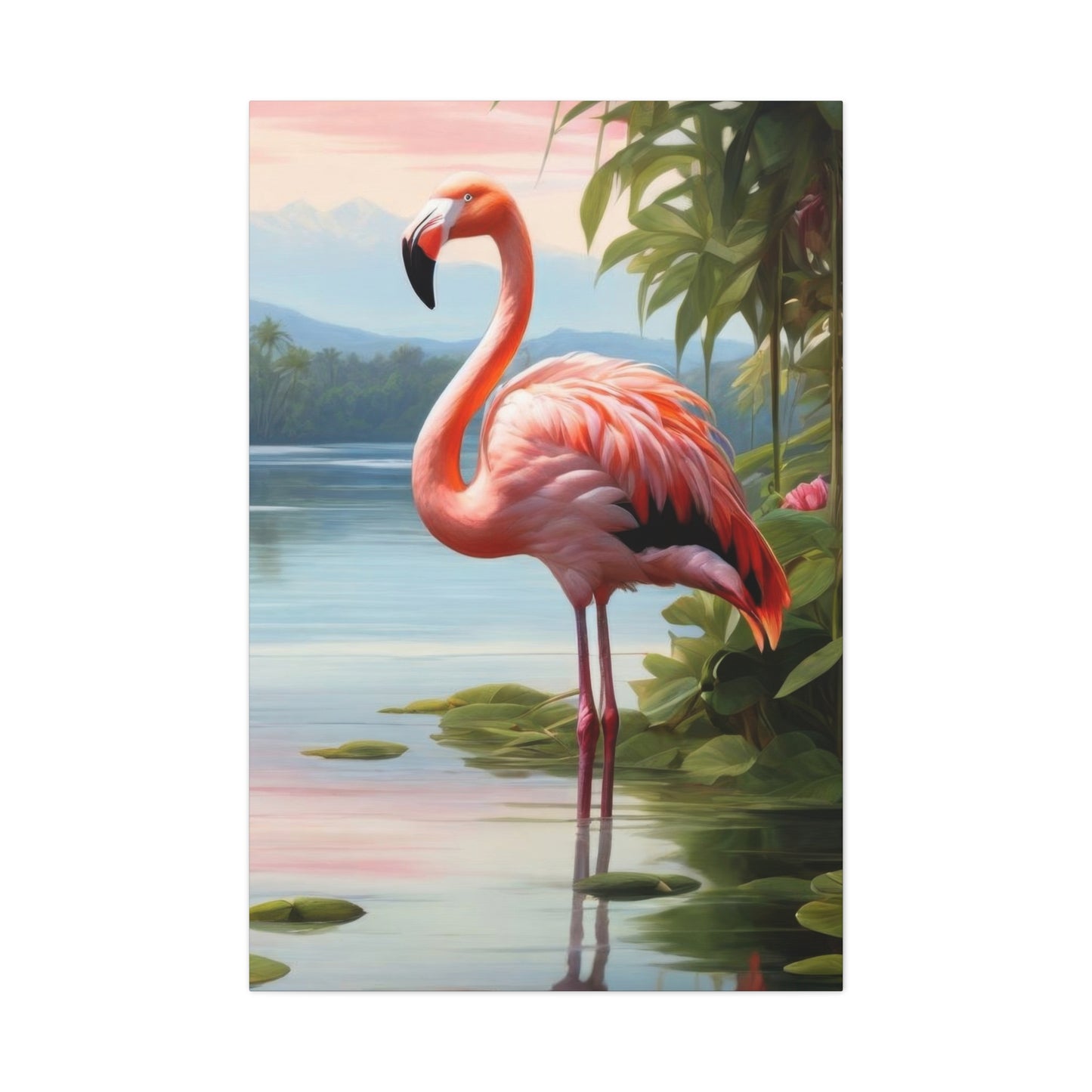 Flamingo In Water Wall Art & Canvas Prints