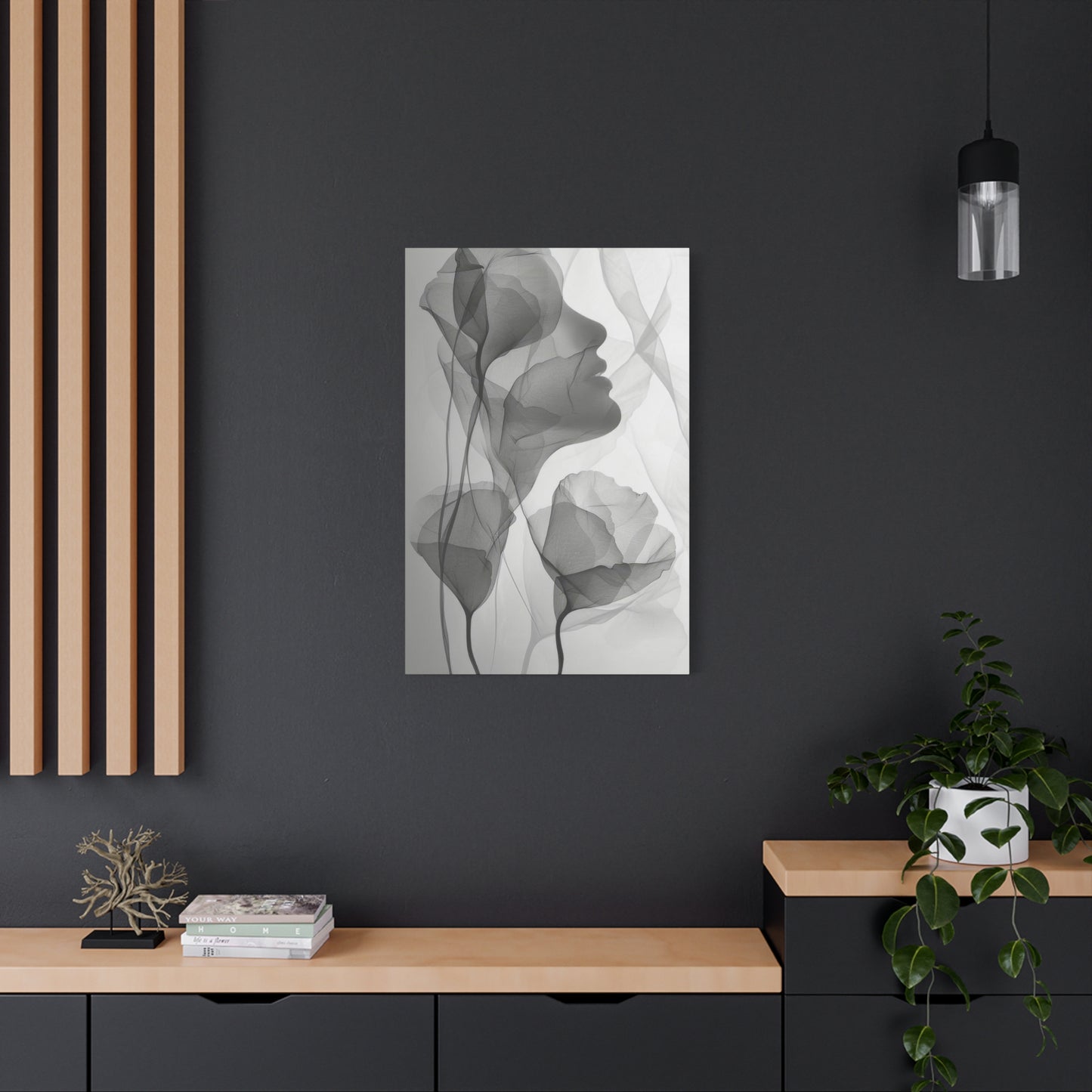 Flowers Light Grey Wall Art & Canvas Prints