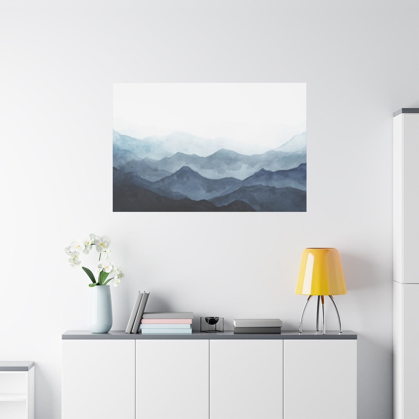 Blue Mountain Peaks Over Clouds Wall Art & Canvas Prints