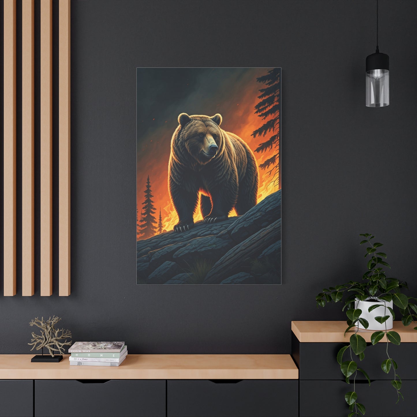 Majestic Bear in Fiery Wilderness Wall Art & Canvas Prints