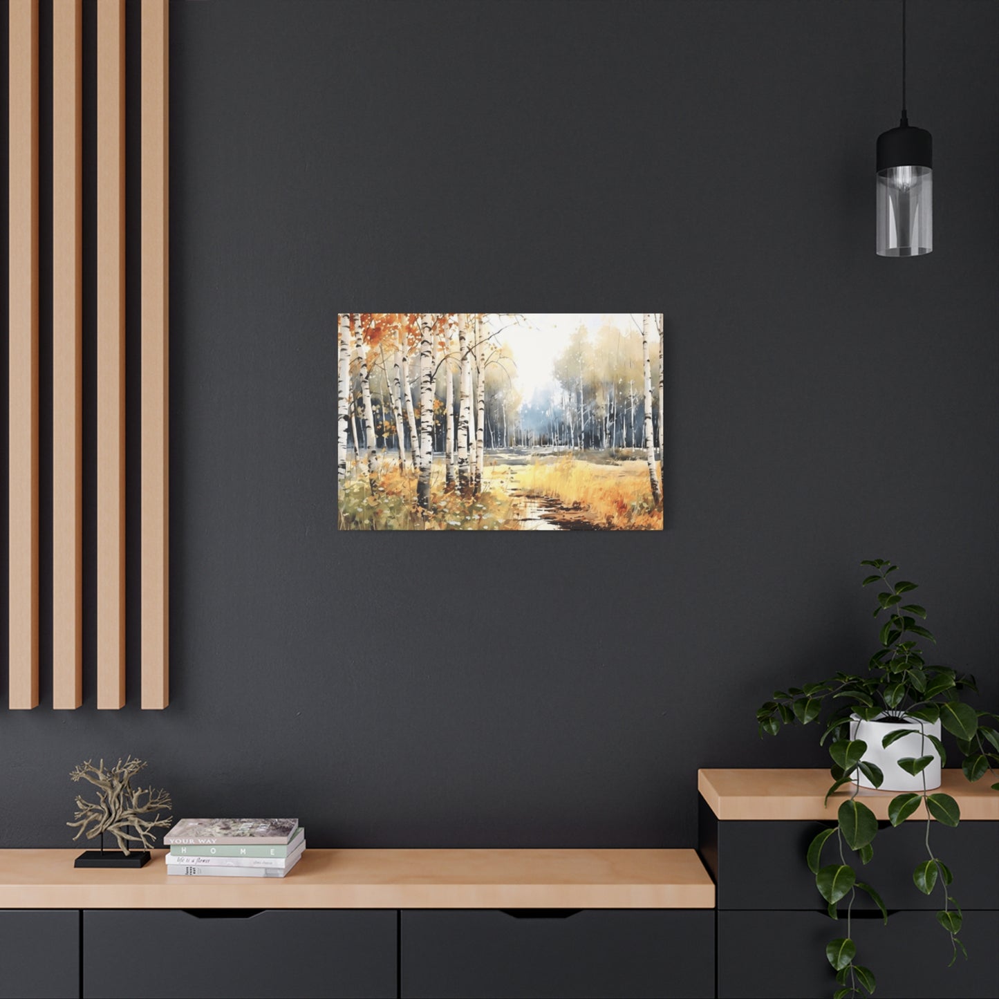 Birch Trees Scenery Painting Wall Art & Canvas Prints
