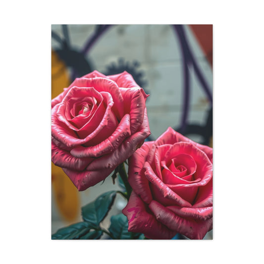 Floral Graffiti Elegance Wall Art & Canvas Print