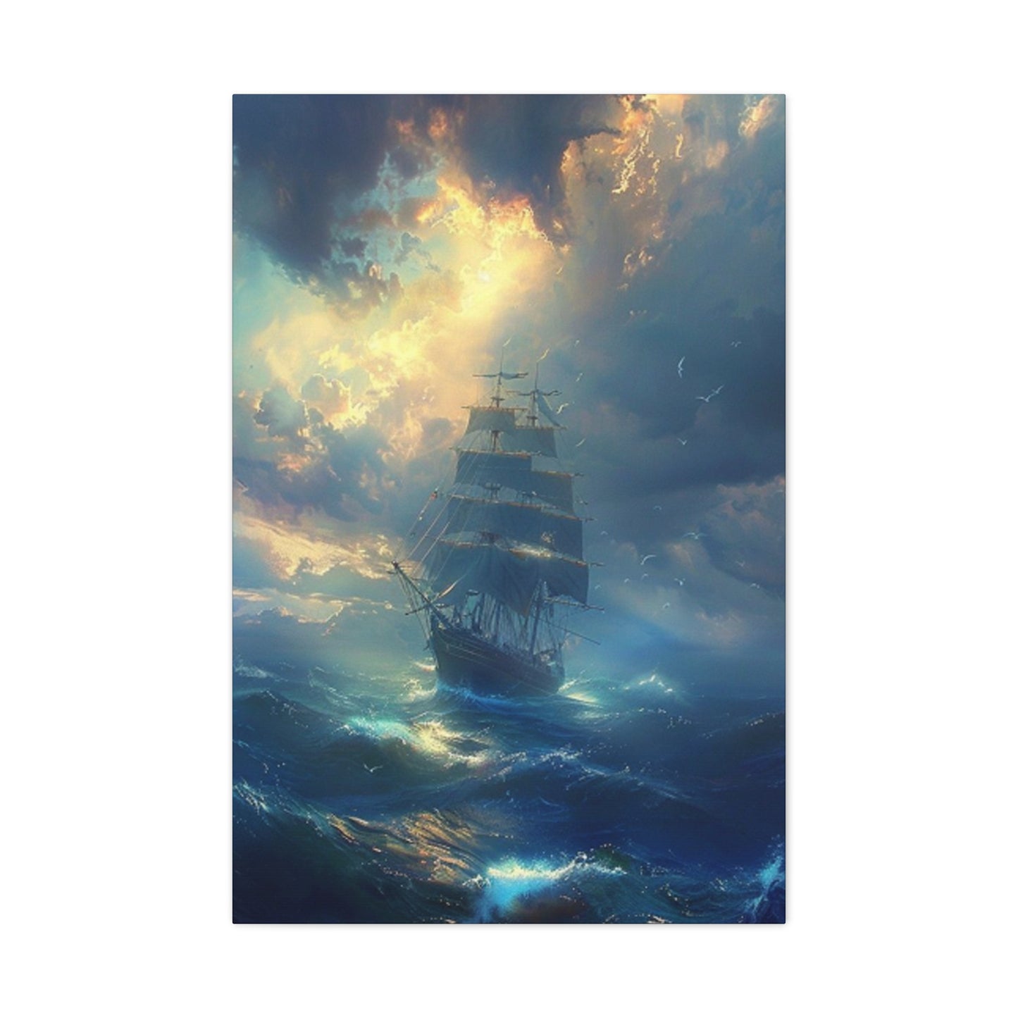 Ship Sailing On Large Waves Wall Art & Canvas Prints