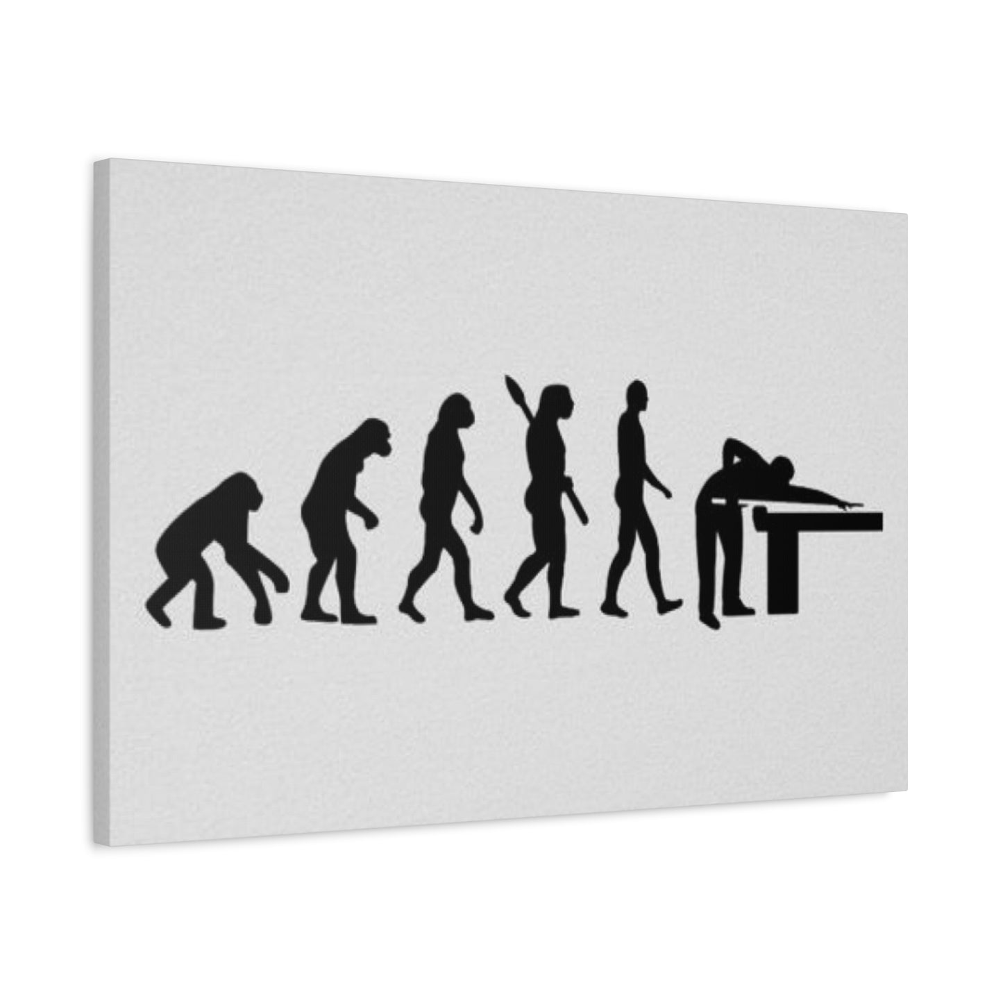 Evolution to Playing Pool Wall Art & Canvas Prints