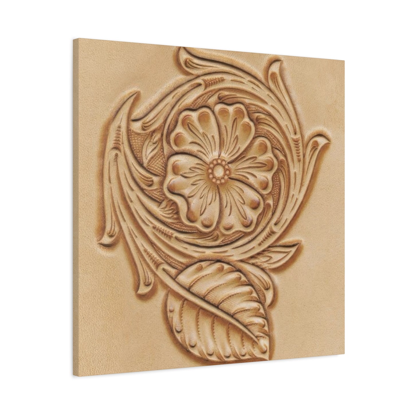 Flower On Leather Wall Art & Canvas Prints