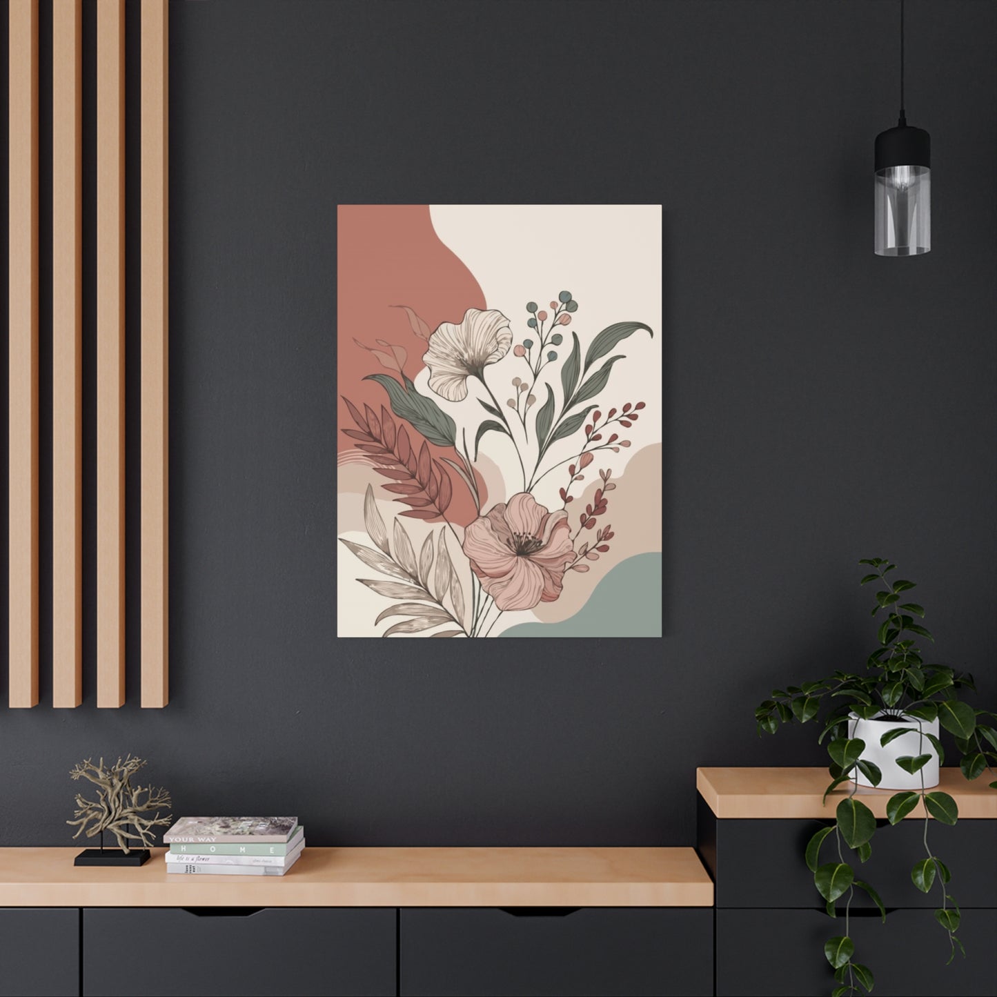Aesthetic Flowers and Leaves Painting Wall Art & Canvas Prints