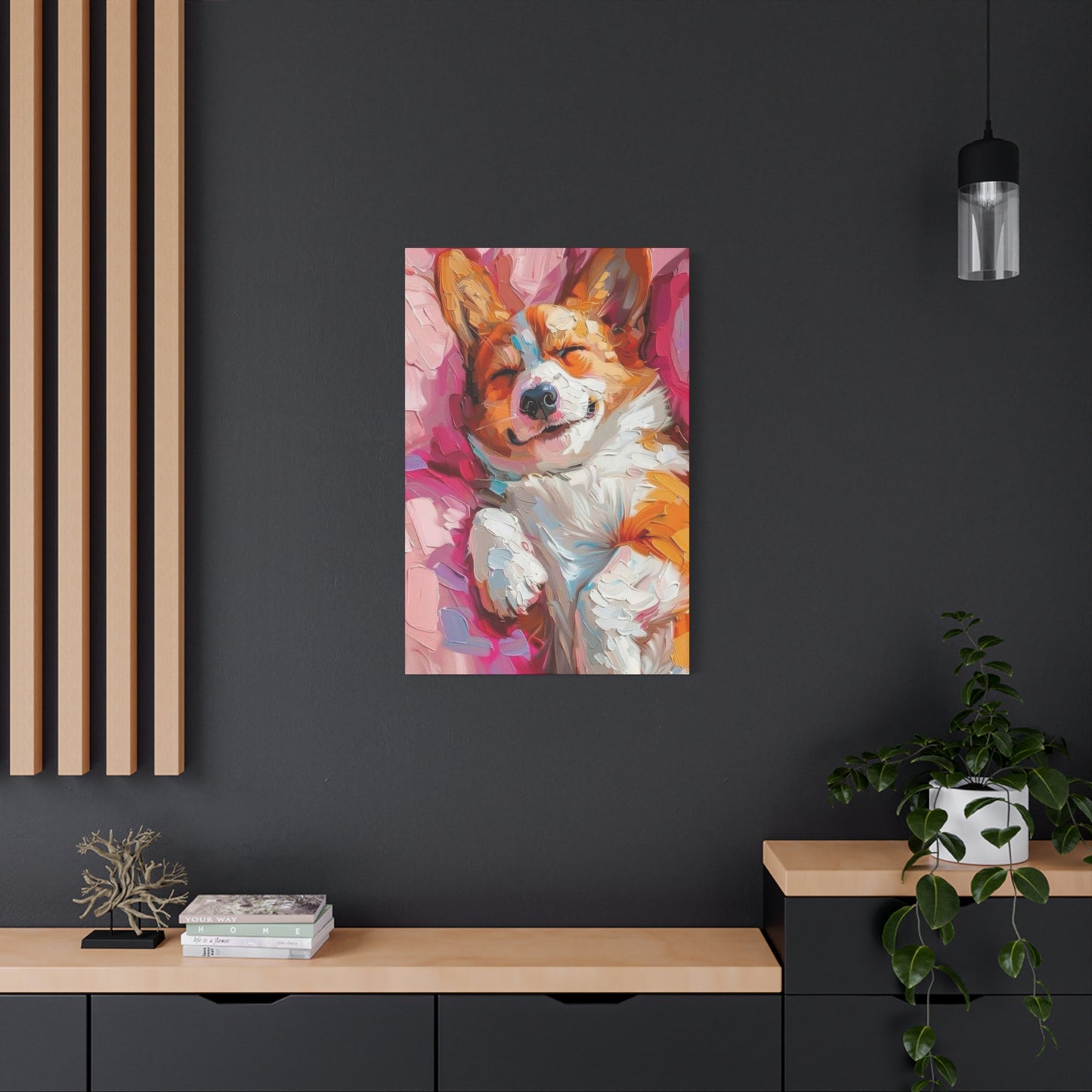 Sleeping Happy Dog Wall Art & Canvas Prints