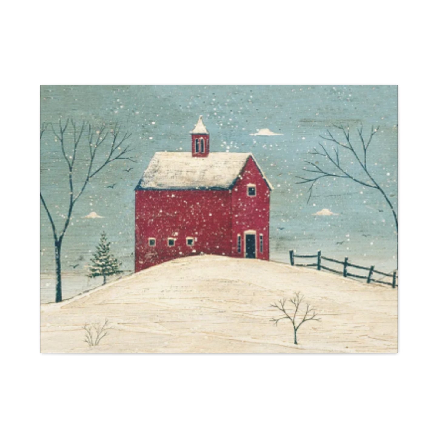 Red Snow House Kimble Warren Wall Art & Canvas Prints