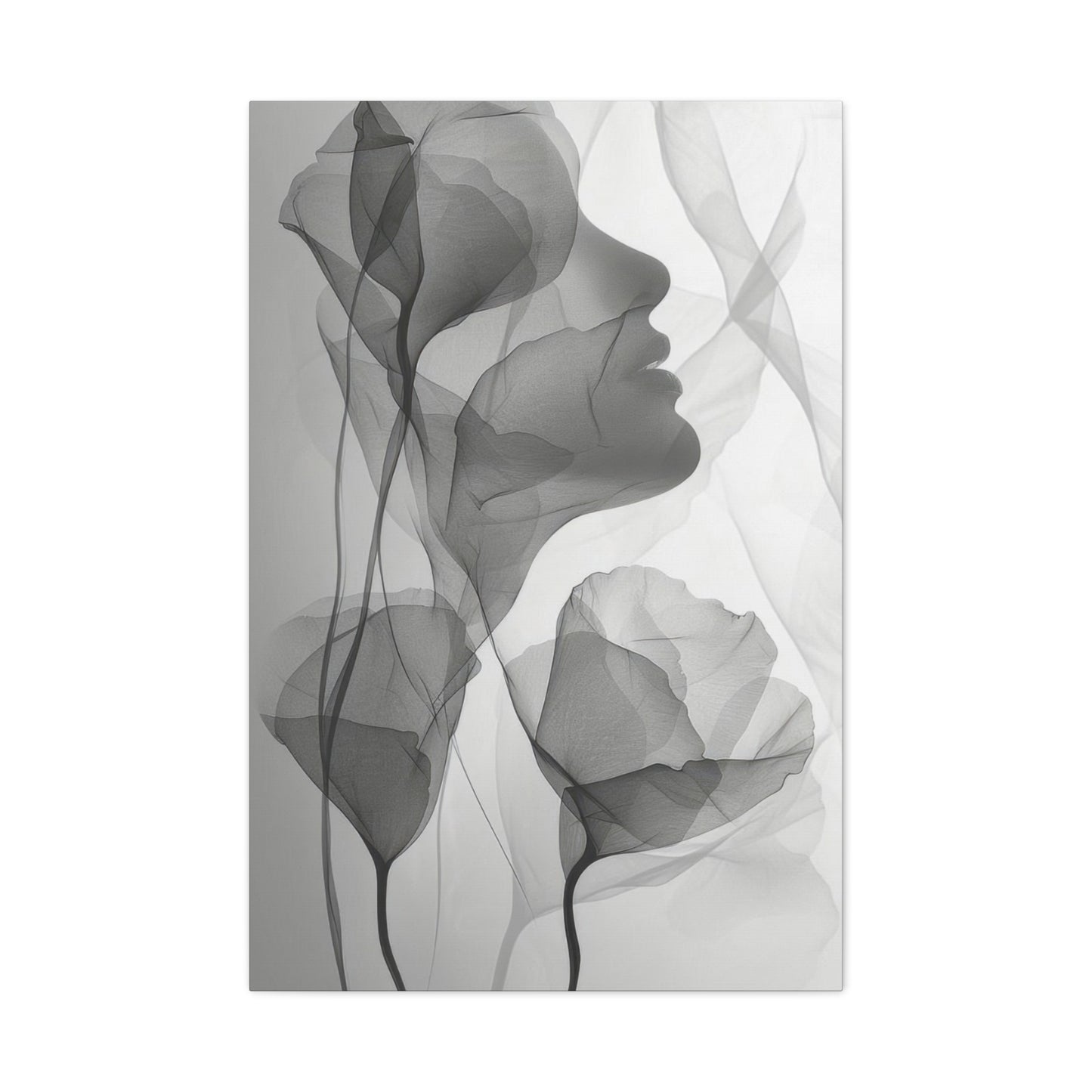 Flowers Light Grey Wall Art & Canvas Prints