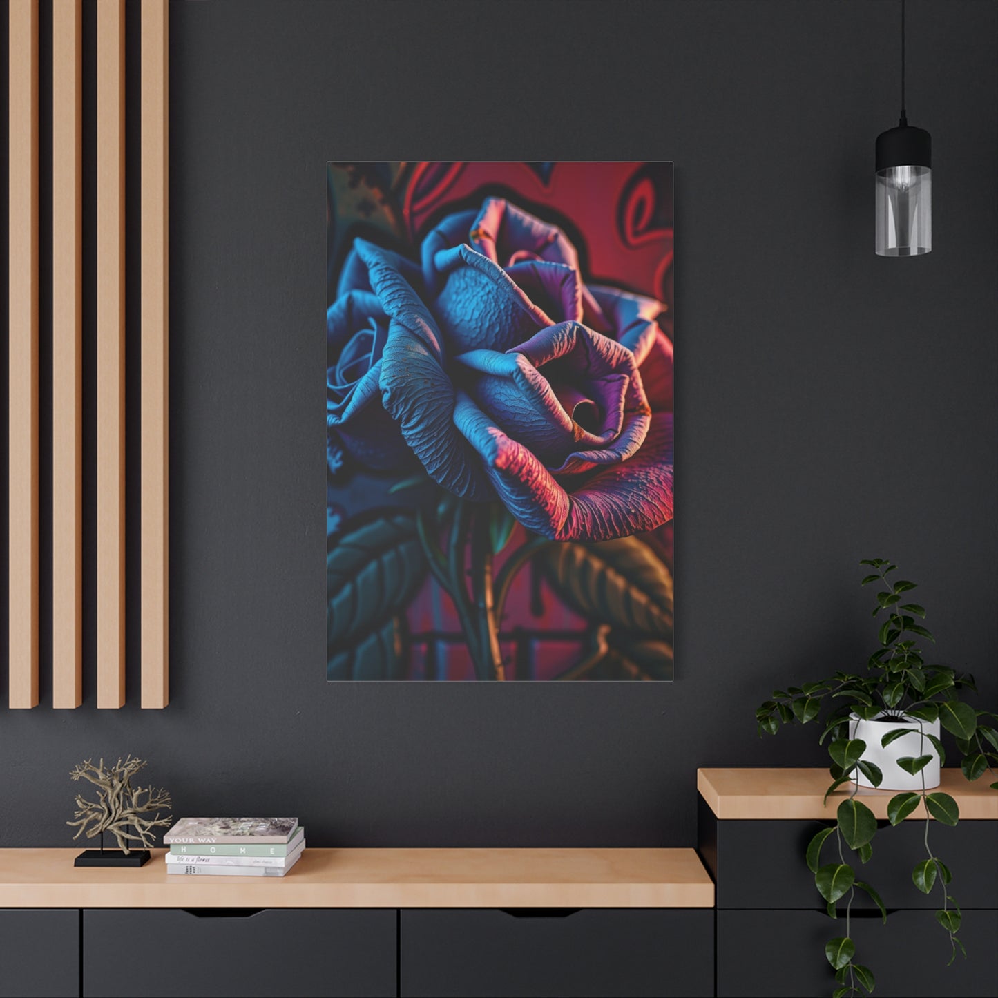 Noble Petals Graffiti Canvas Wall Art & Canvas Print