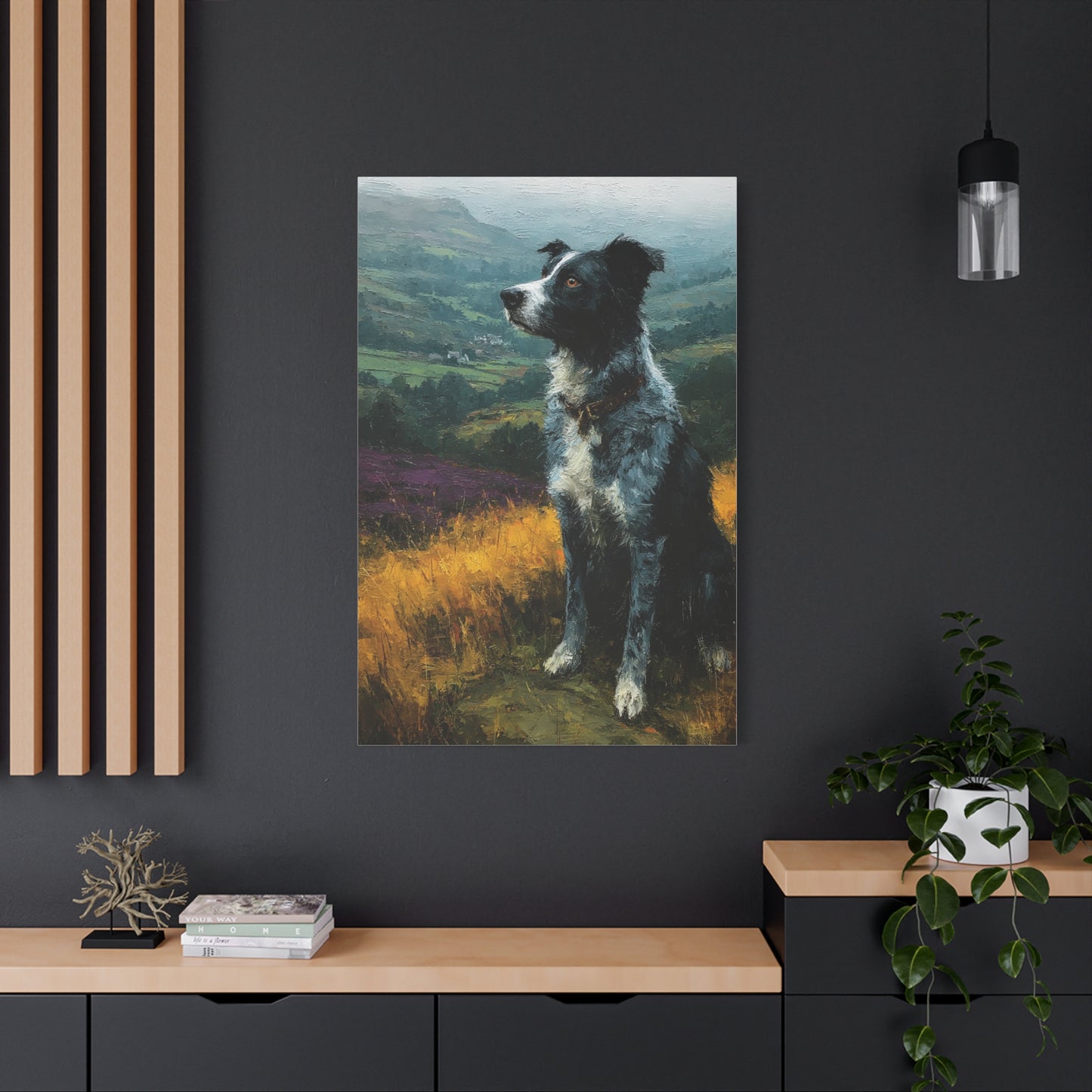 Border Collie Highland Landscape Wall Art & Canvas Print