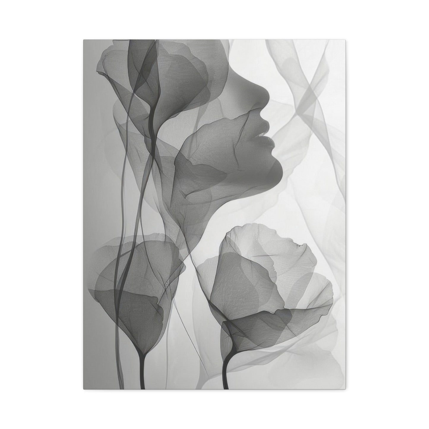 Flowers Light Grey Wall Art & Canvas Prints