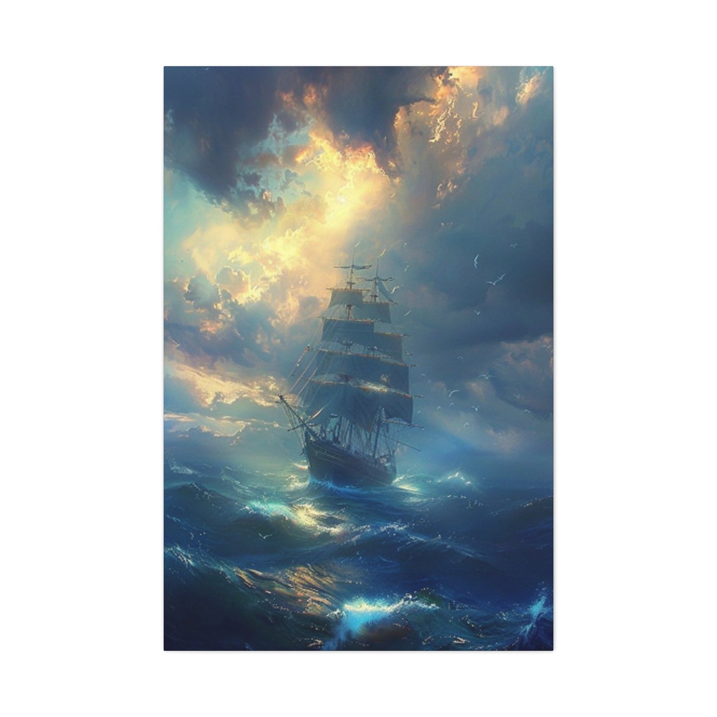 Ship Sailing On Large Waves Wall Art & Canvas Prints