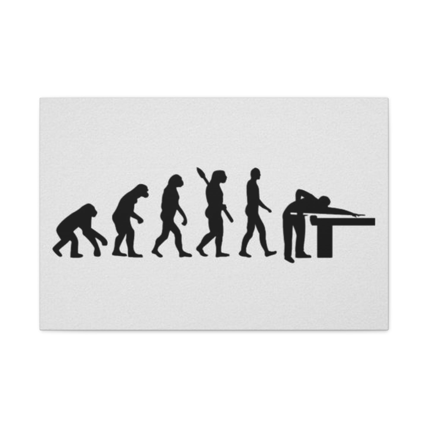 Evolution to Playing Pool Wall Art & Canvas Prints