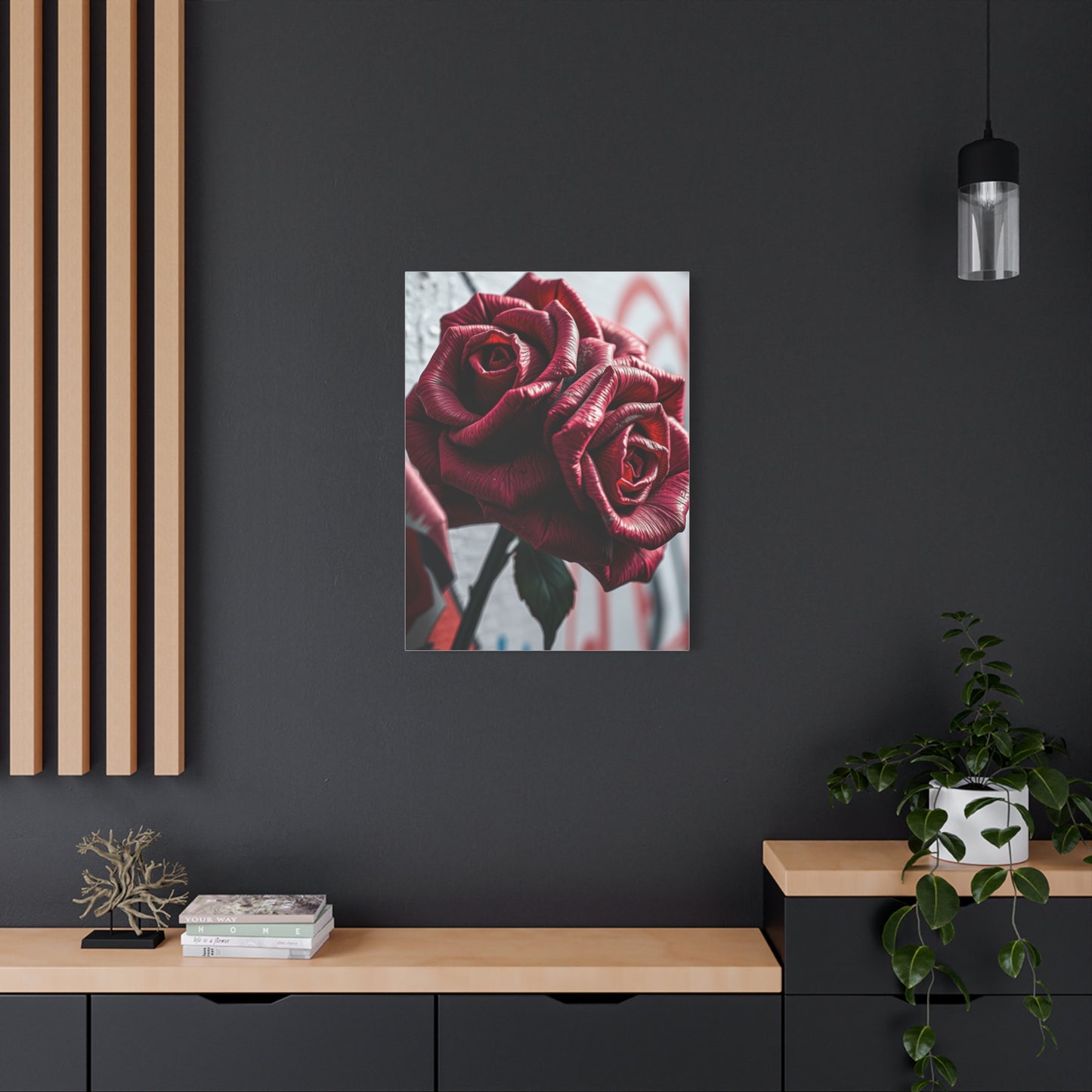 Vivid Rose Graffiti Masterpiece Wall Art & Canvas Print