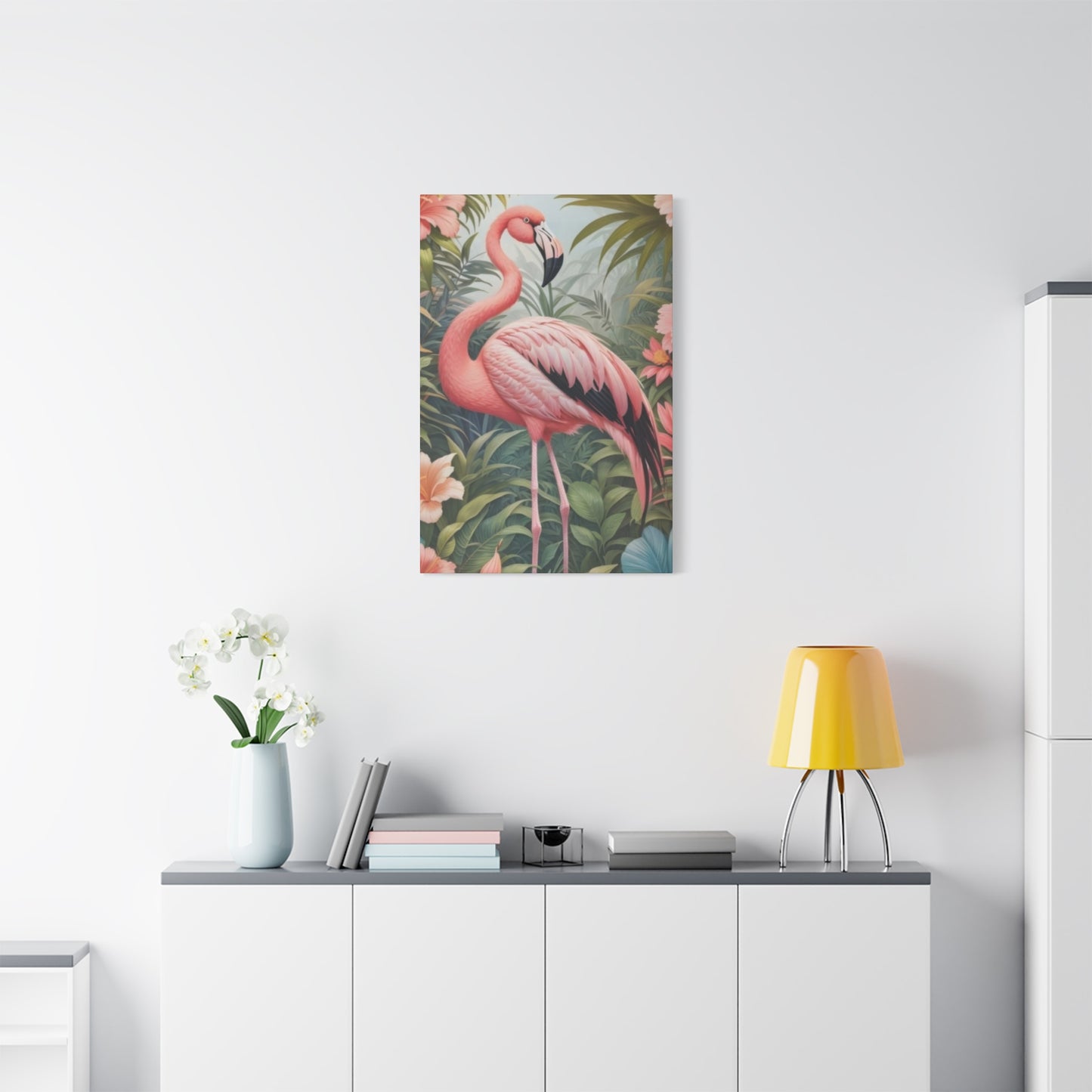 Flamingo In Forest Wall Art & Canvas Prints