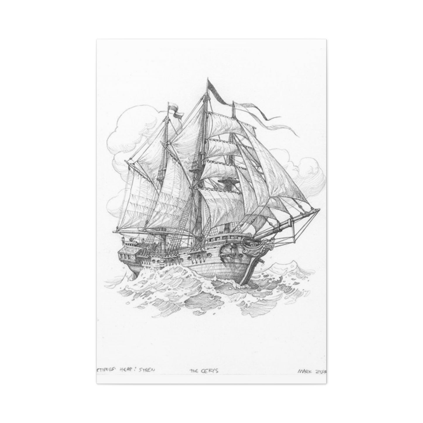 Sailing Ship Drawing Wall Art & Canvas Prints