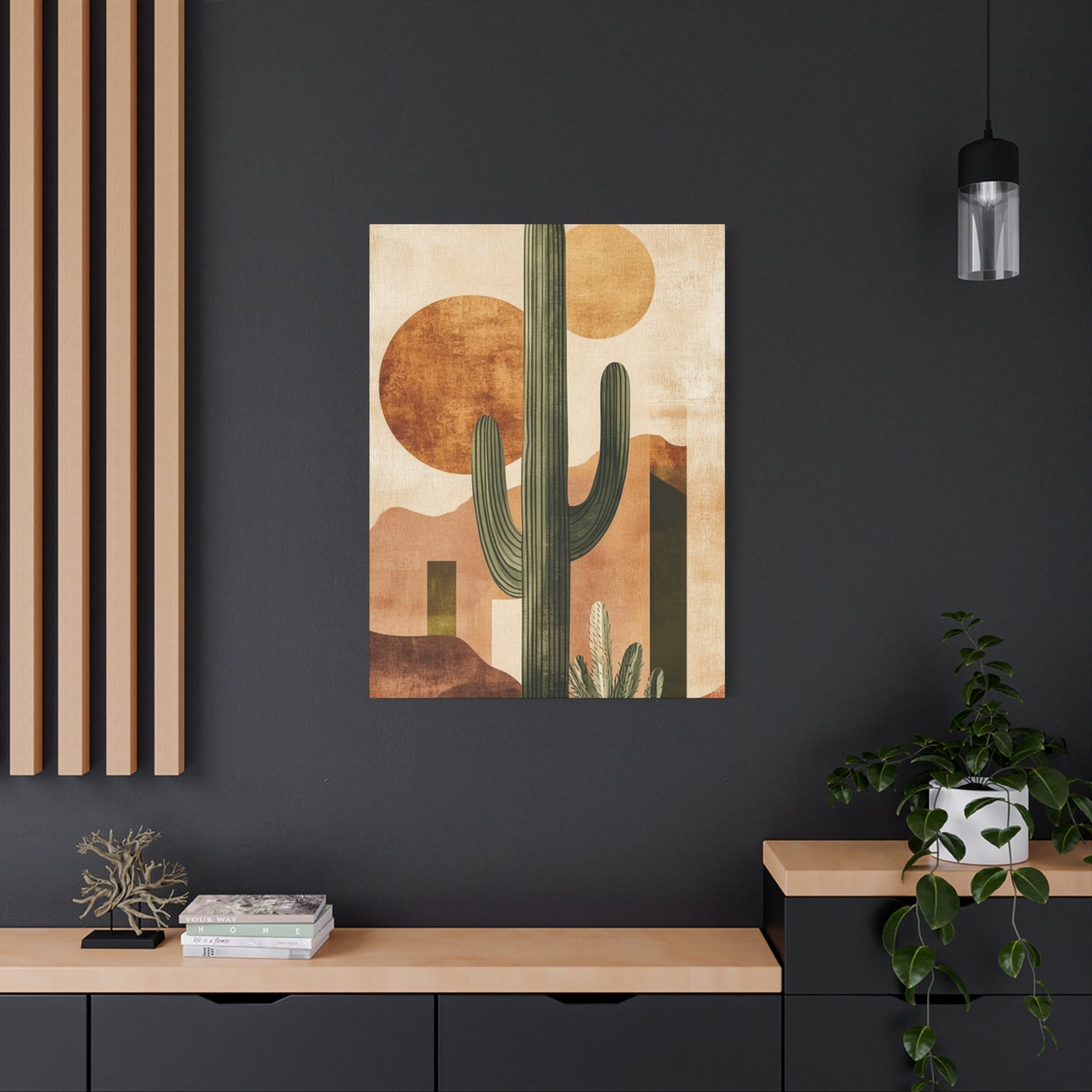 Brown Cactus Painting Wall Art & Canvas Prints