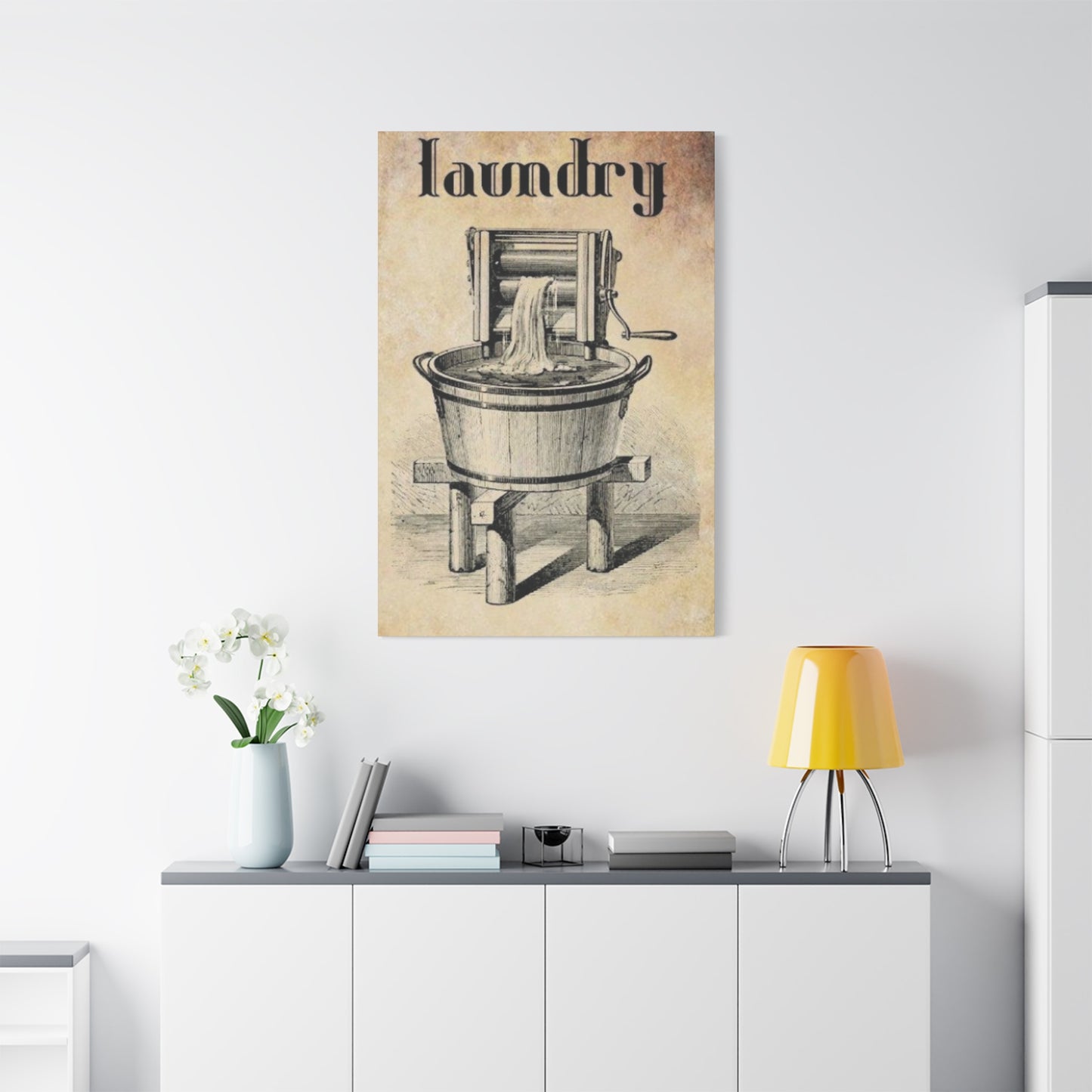Vintage Washer Poster Laundry Wall Art & Canvas Prints