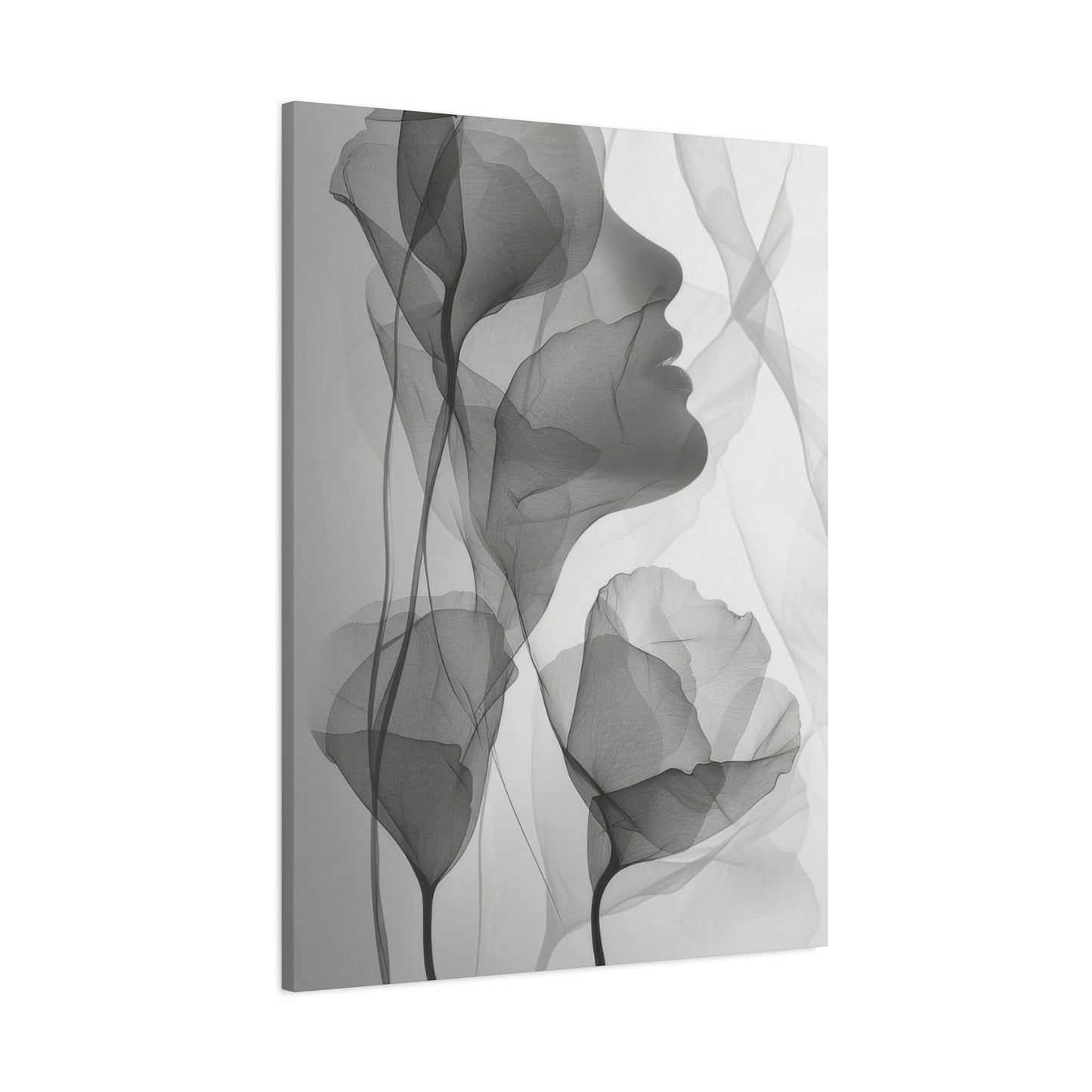 Flowers Light Grey Wall Art & Canvas Prints