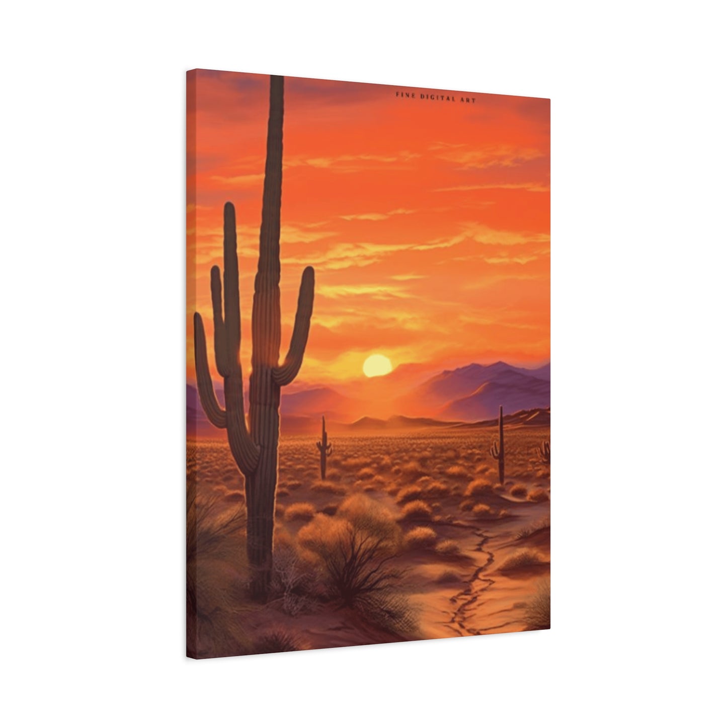 Cactus and Sunset in Desert Wall Art & Canvas Prints