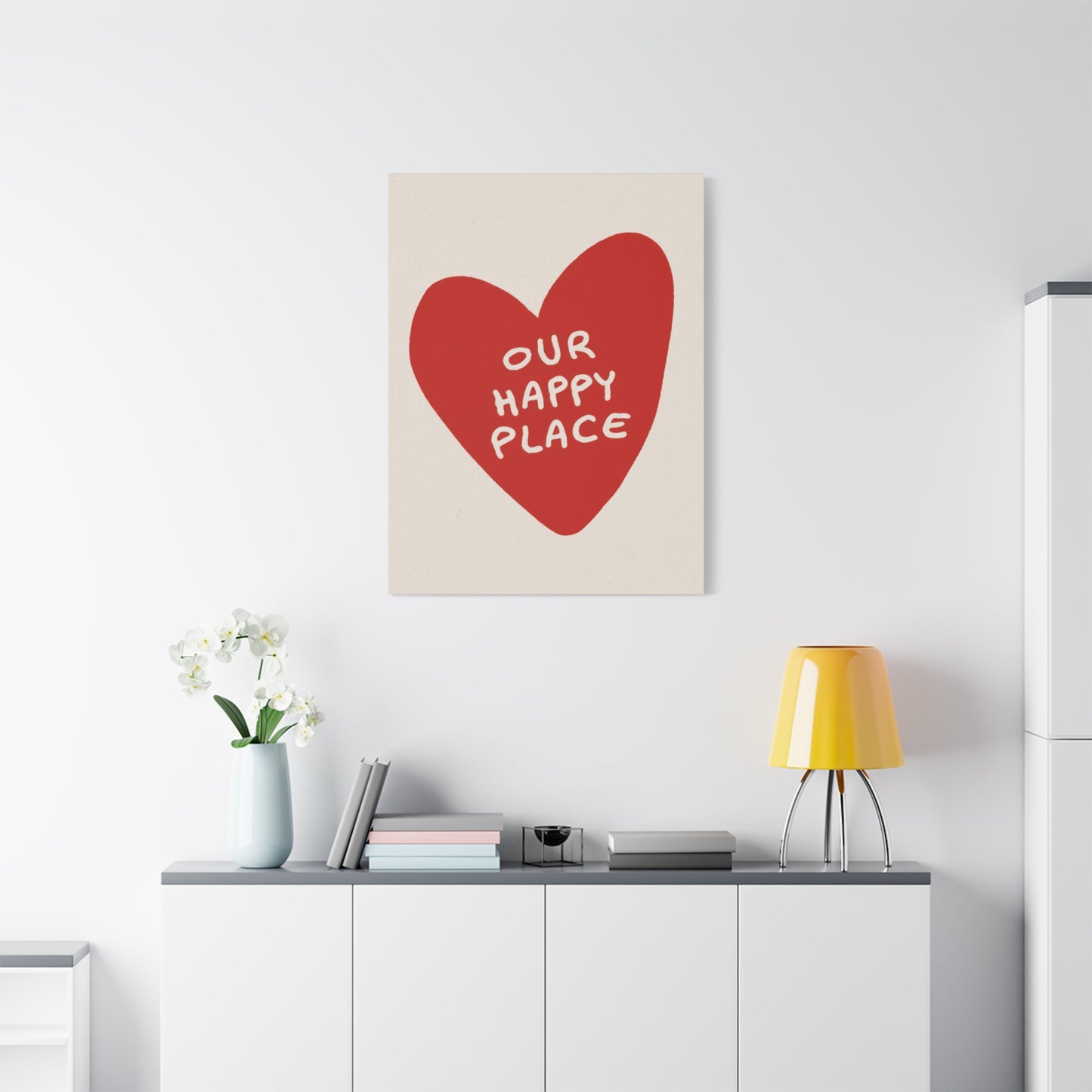 Our Happy Place Red Heart Wall Art & Canvas Prints