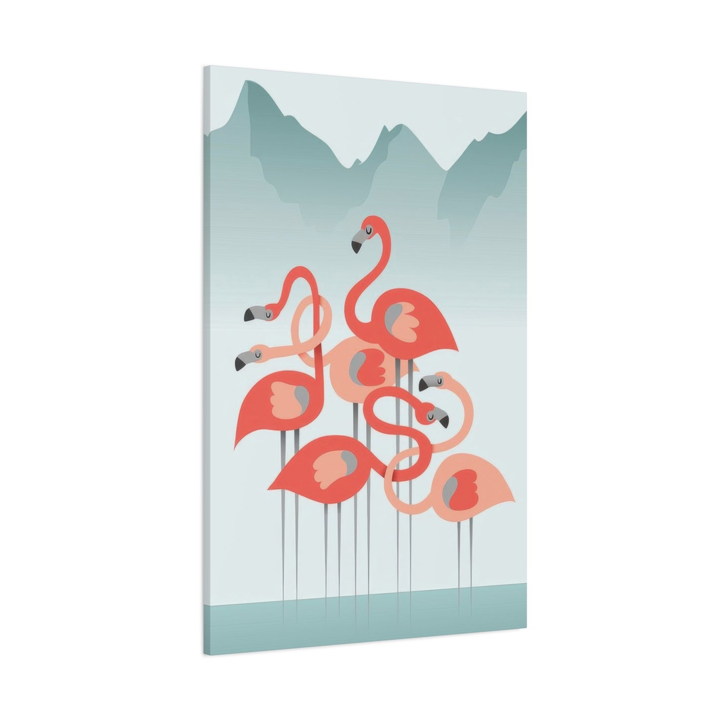 Flamingo Flock Aqua Wall Art & Canvas Prints