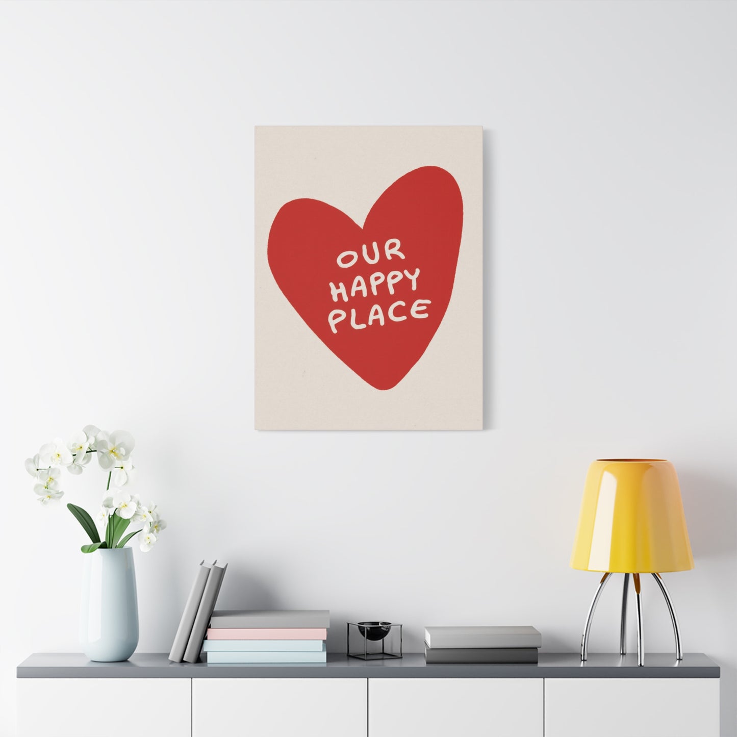 Our Happy Place Red Heart Wall Art & Canvas Prints