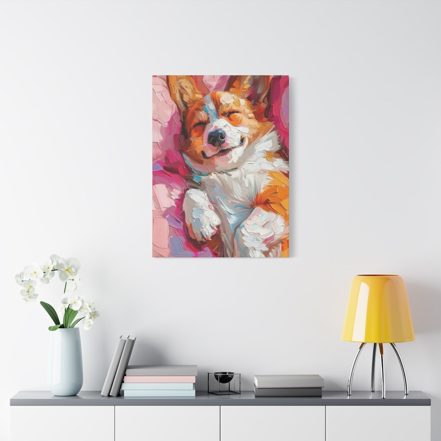 Sleeping Happy Dog Wall Art & Canvas Prints