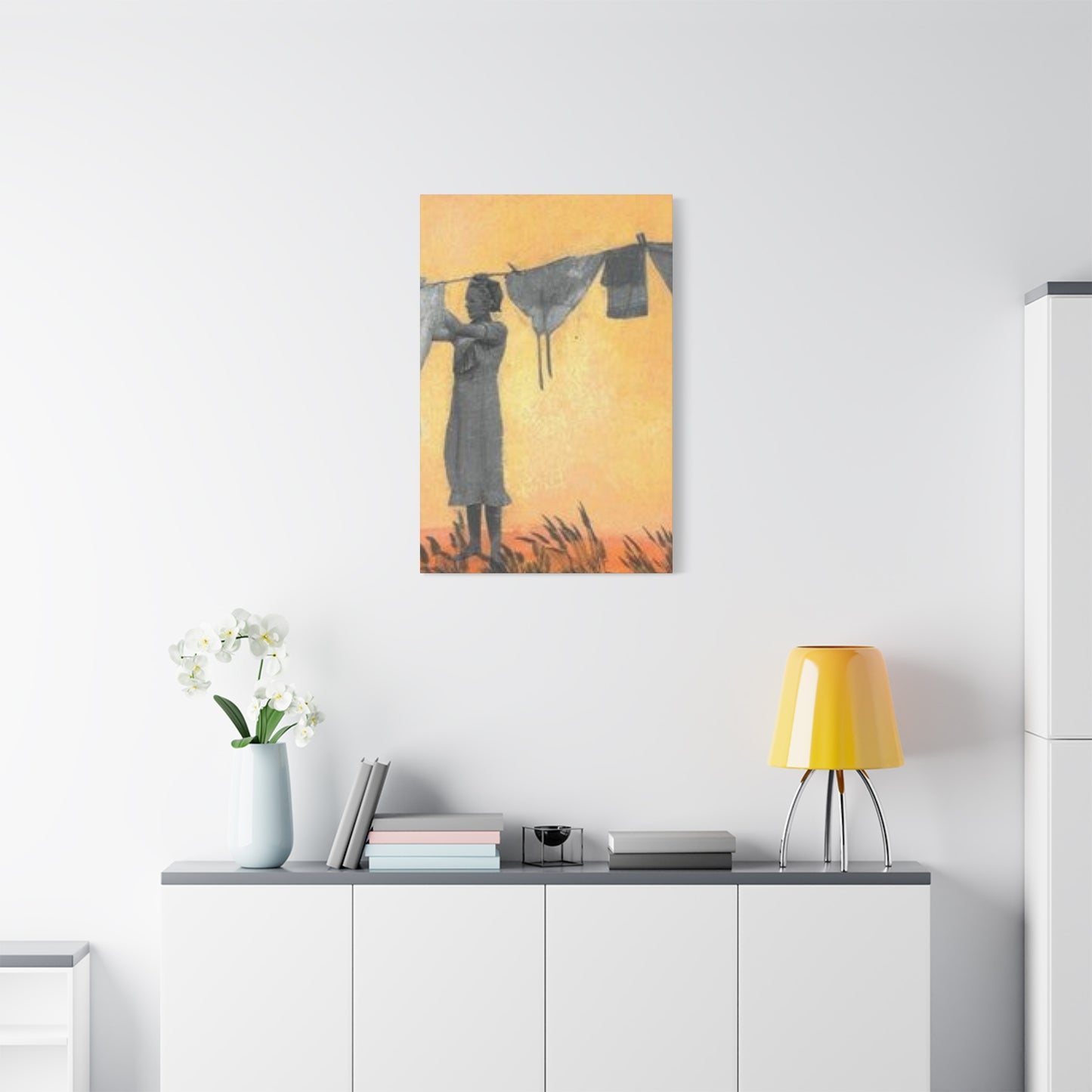 Women Drying Clothes Laundry Wall Art & Canvas Prints