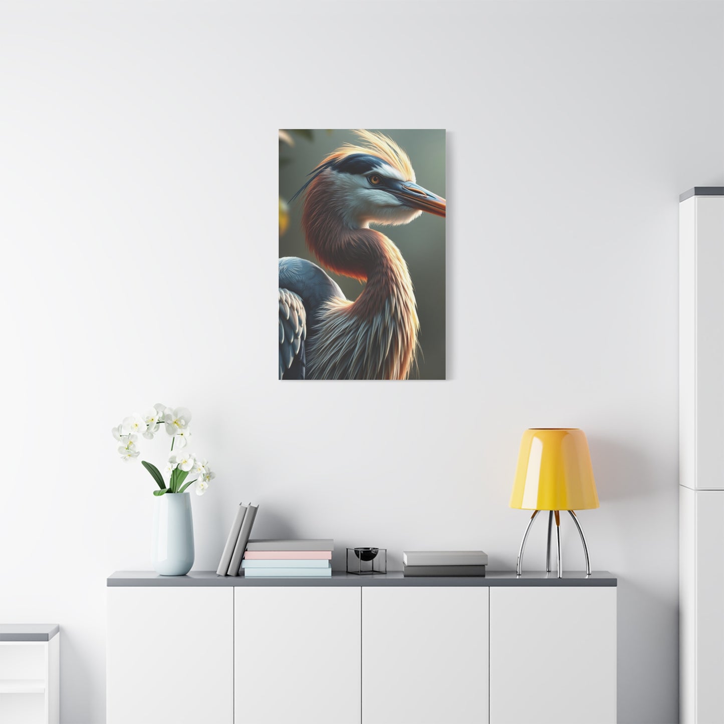 Gilded Heron Serenade wall art & canvas print