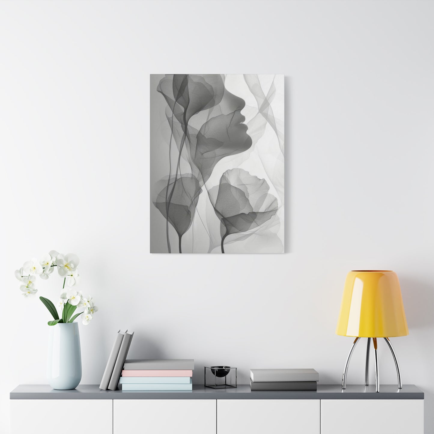 Flowers Light Grey Wall Art & Canvas Prints