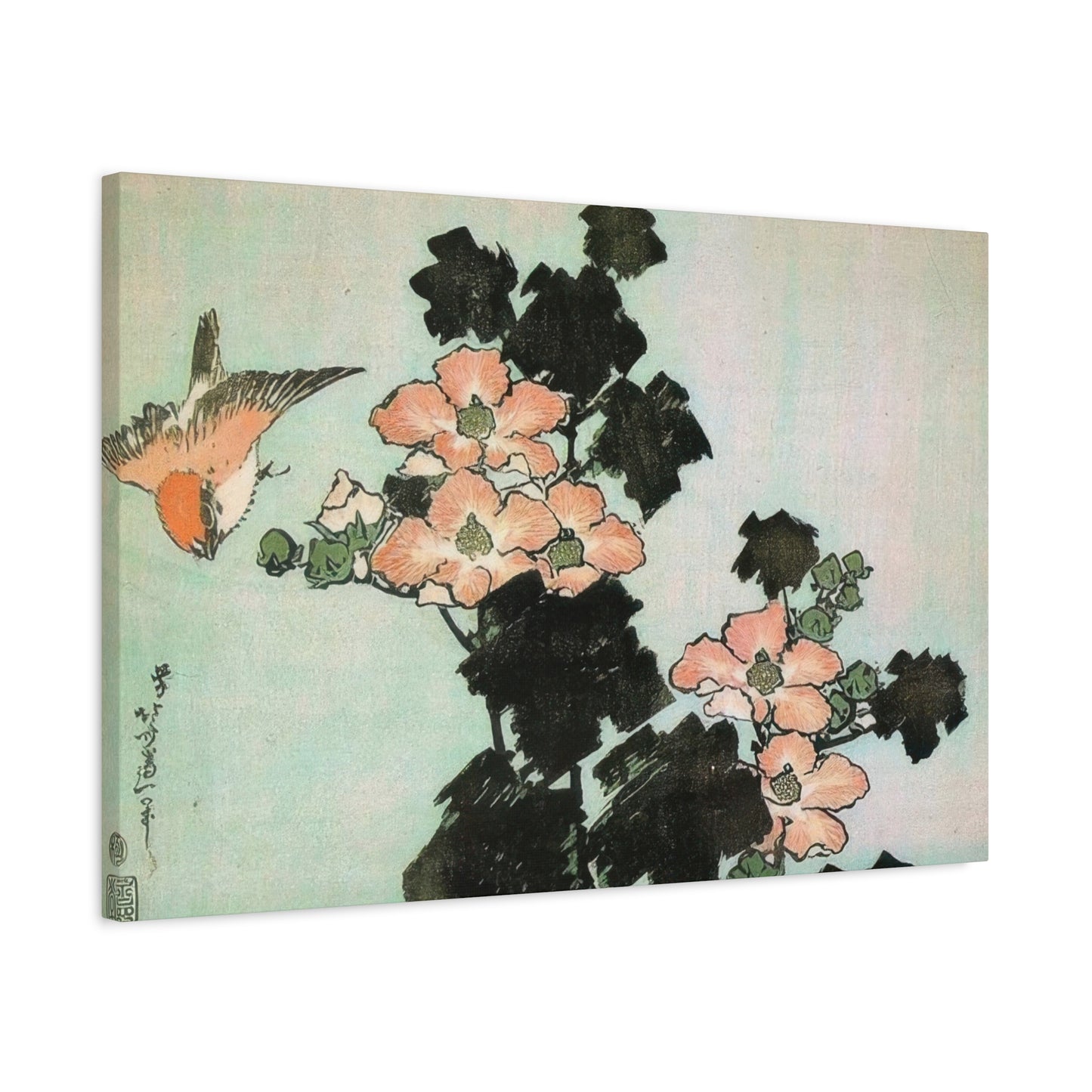 Katsushika Hokusai Hibiscus And Sparrow Wall Art & Canvas Prints
