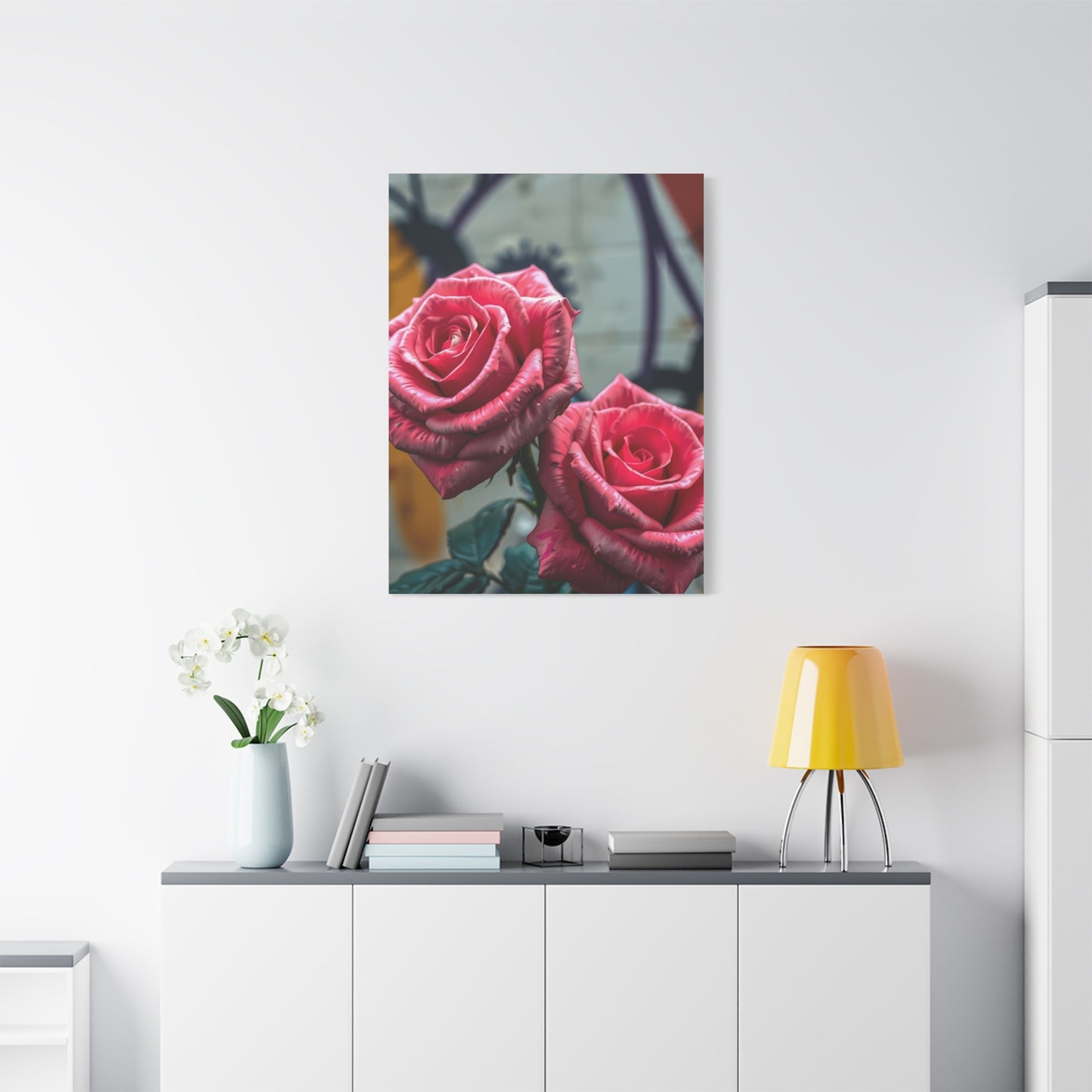Floral Graffiti Elegance Wall Art & Canvas Print