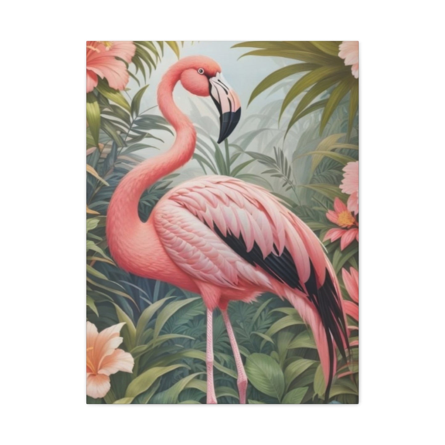 Flamingo In Forest Wall Art & Canvas Prints