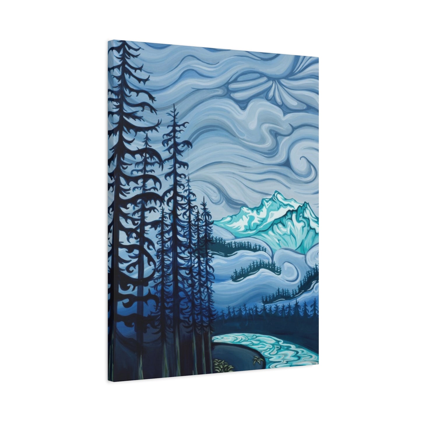 Forest Blue Swirly Sky Wall Art & Canvas Prints
