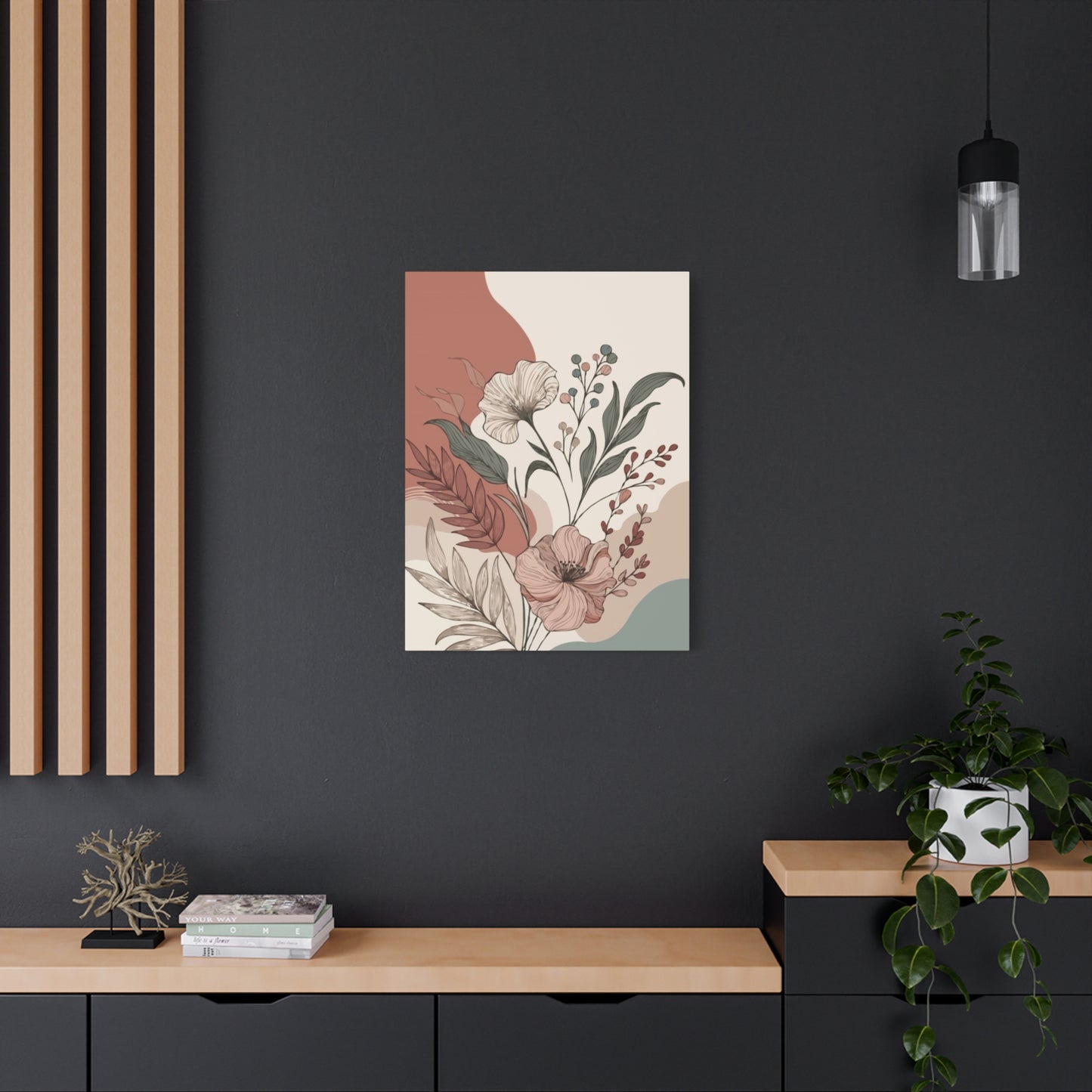 Aesthetic Flowers and Leaves Painting Wall Art & Canvas Prints
