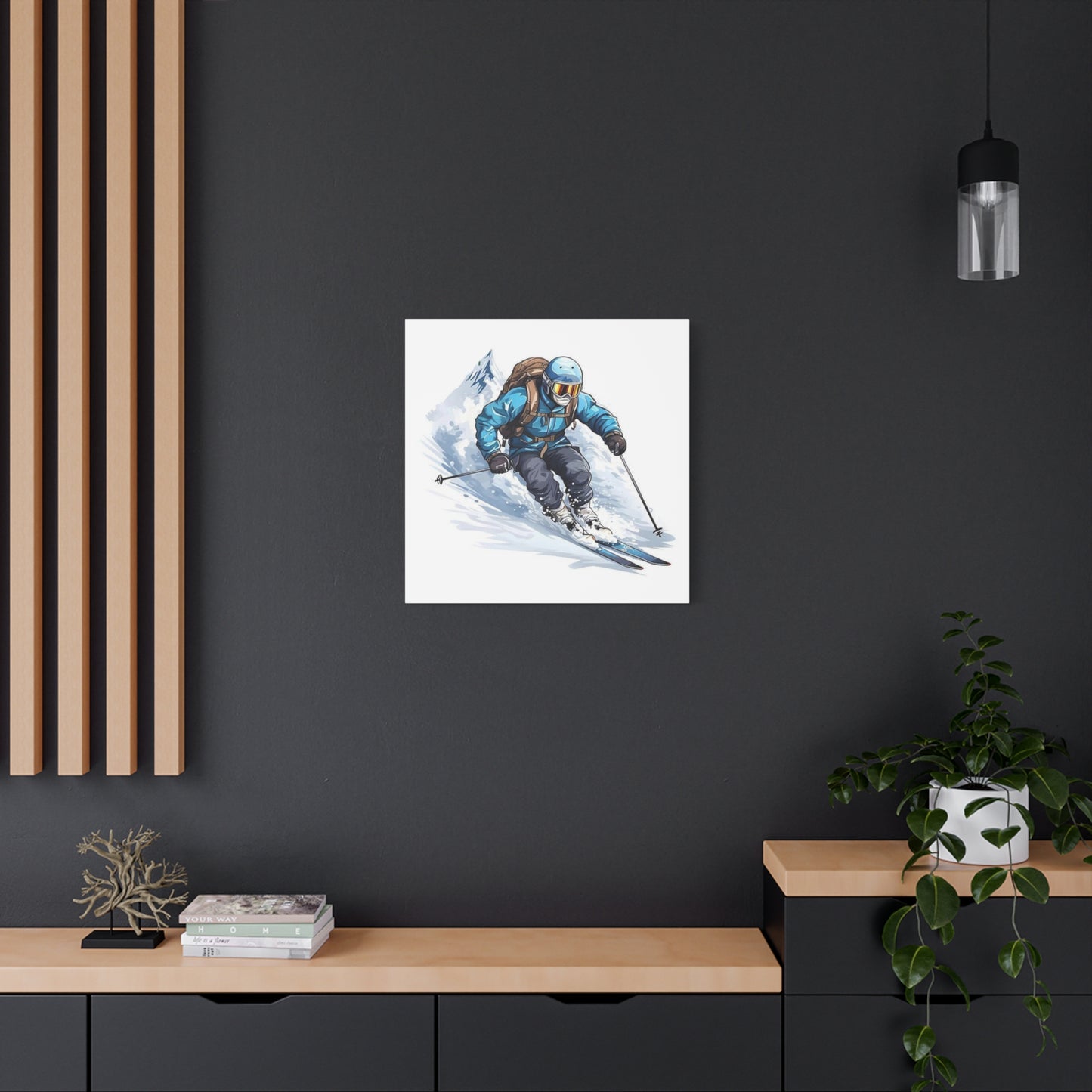 Skiing Drawing Wall Art & Canvas Prints