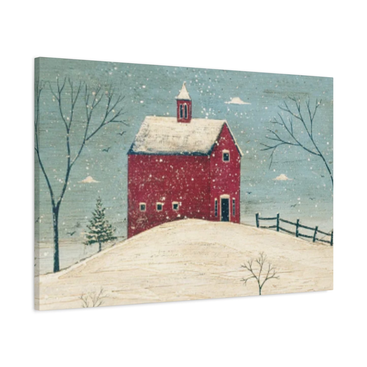 Red Snow House Kimble Warren Wall Art & Canvas Prints