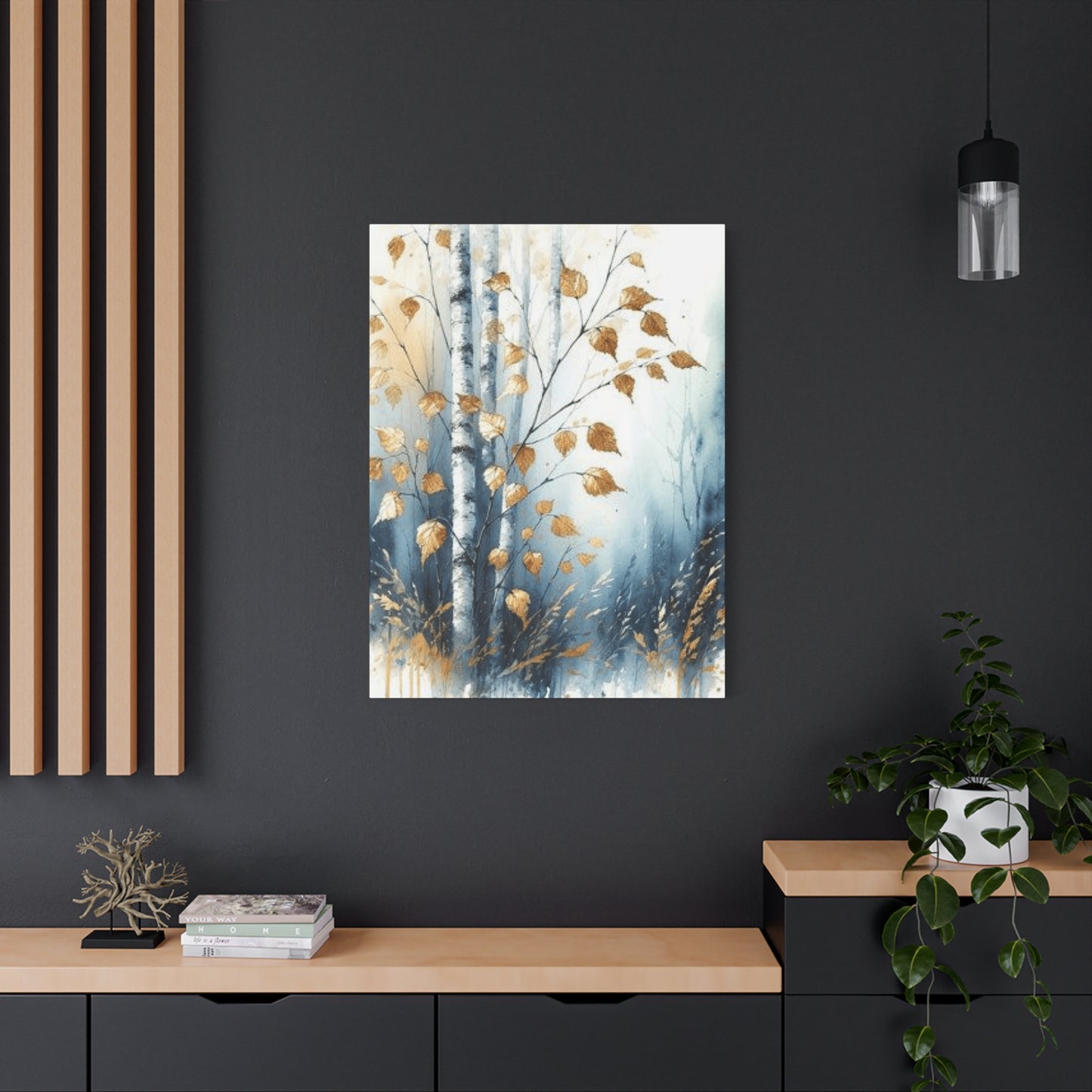 Birch Tree Trunk and Leaves Wall Art & Canvas Prints