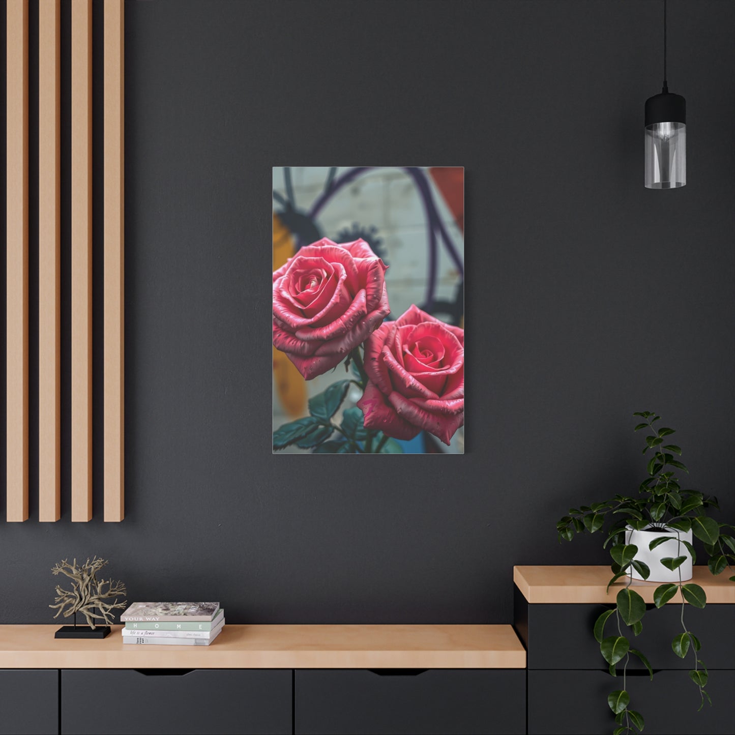 Floral Graffiti Elegance Wall Art & Canvas Print