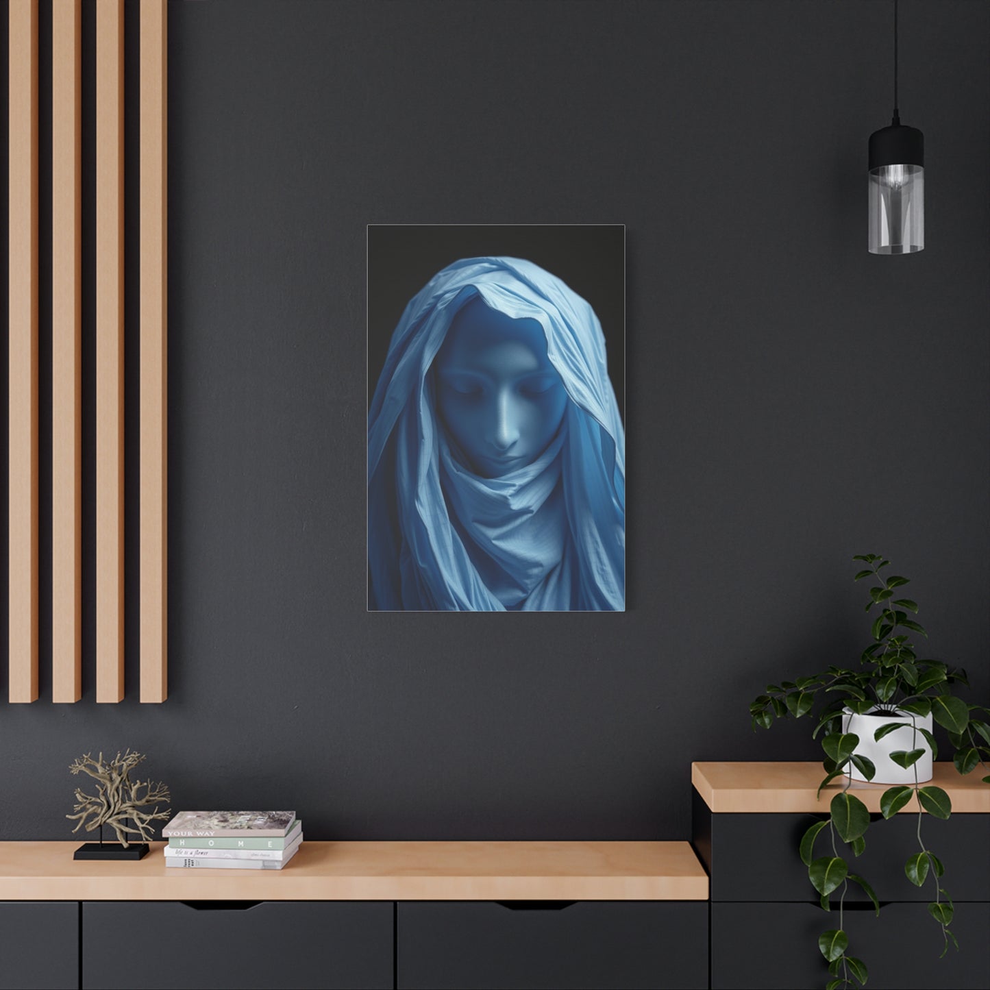 Black, White & Blue Art Luxury Canvas Wall Art & Canvas Print