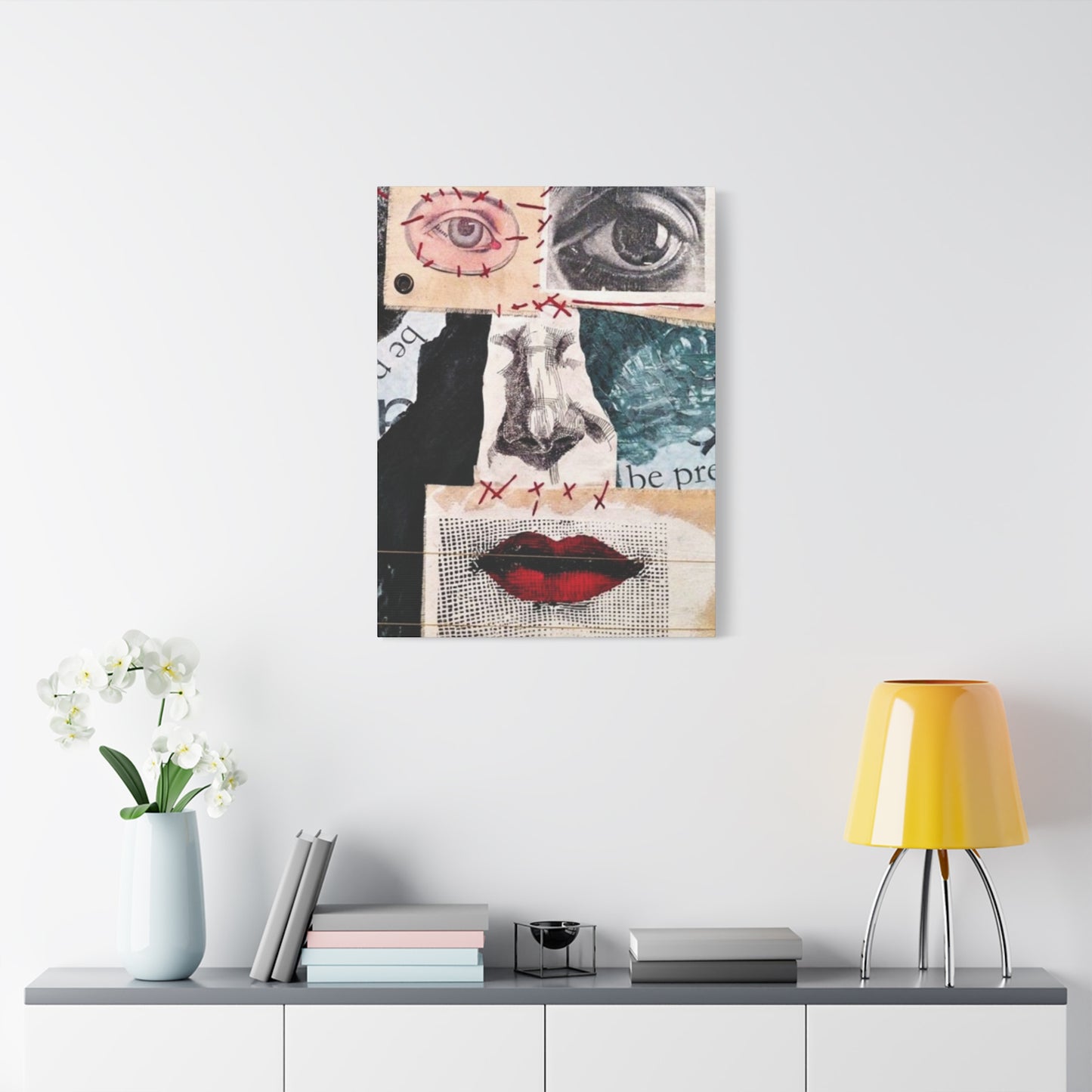 Face Abstract Painting Mixed Media Wall Art & Canvas Prints