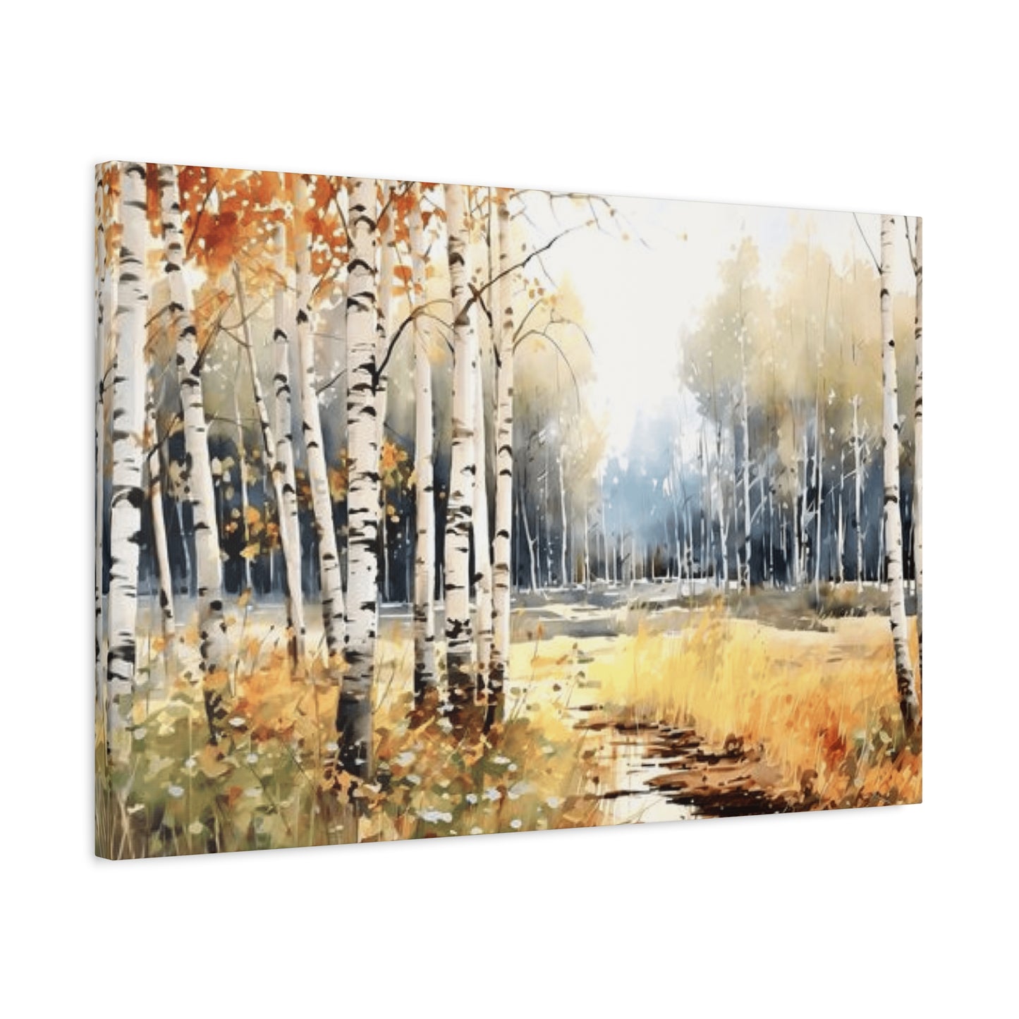 Birch Trees Scenery Painting Wall Art & Canvas Prints