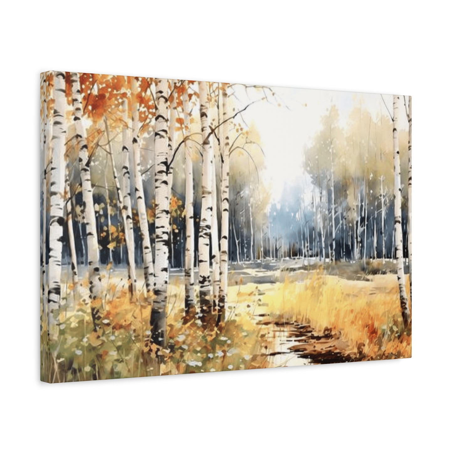 Birch Trees Scenery Painting Wall Art & Canvas Prints